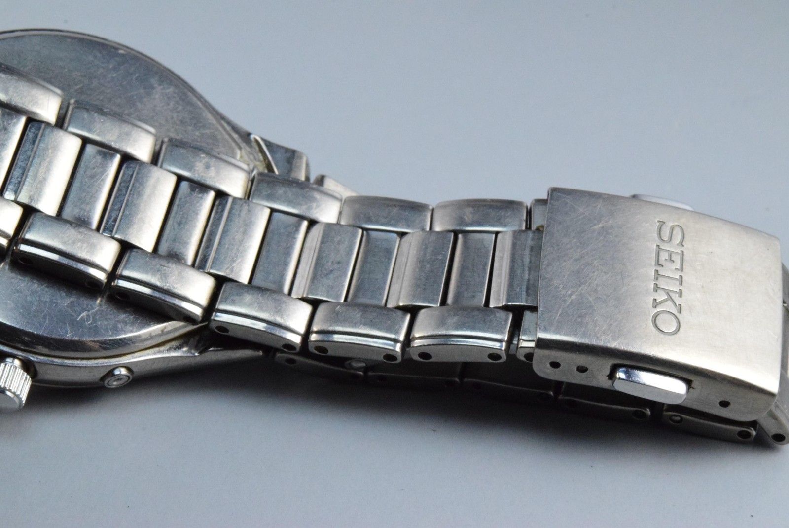 Vintage watch Seiko Solar Titanium 7B42-0AN0 Black Men Quartz Round 42mm