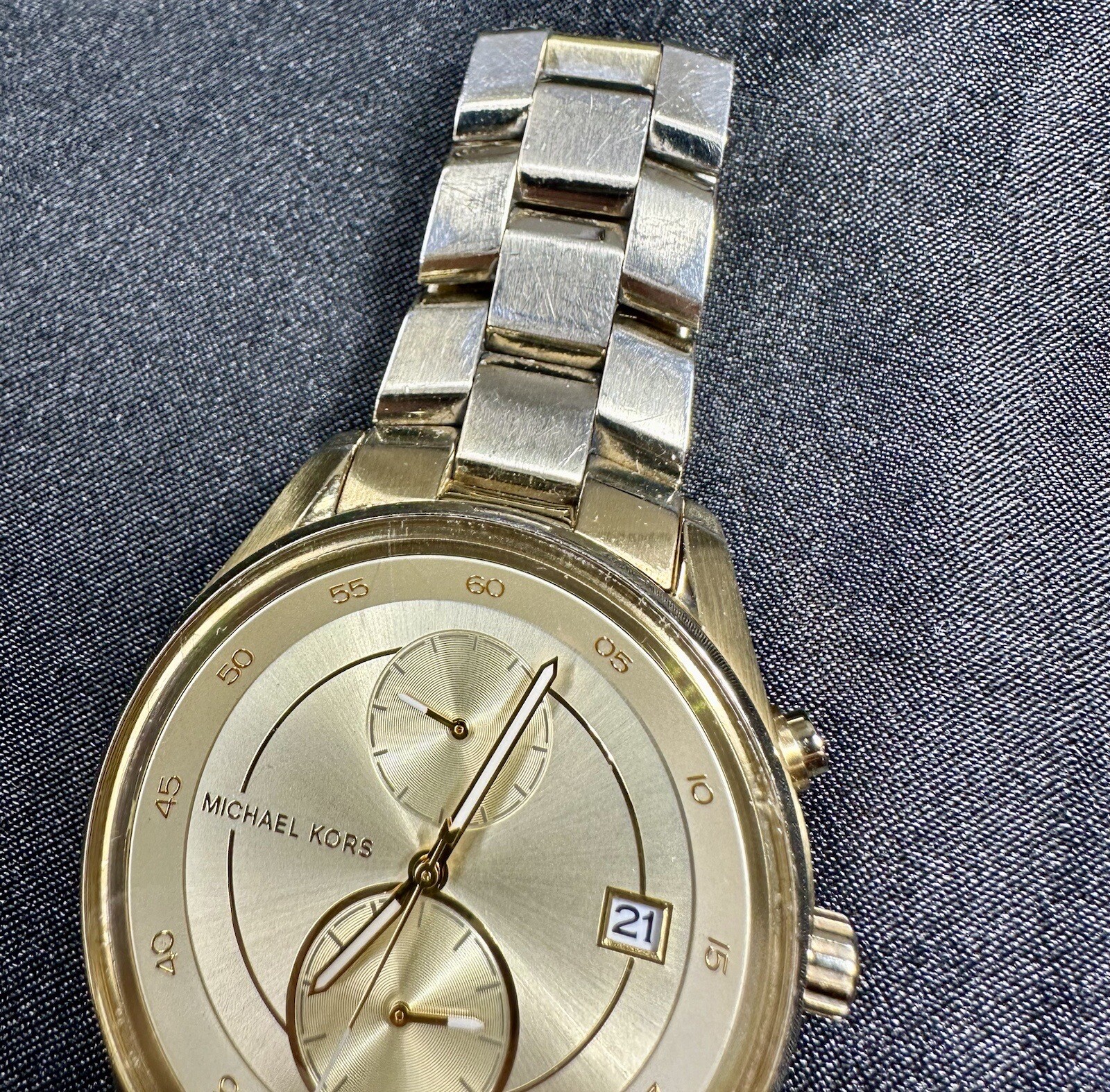 Ladies Michael Kors Briar Gold PVD Chronograph Womens Watch MK6464
