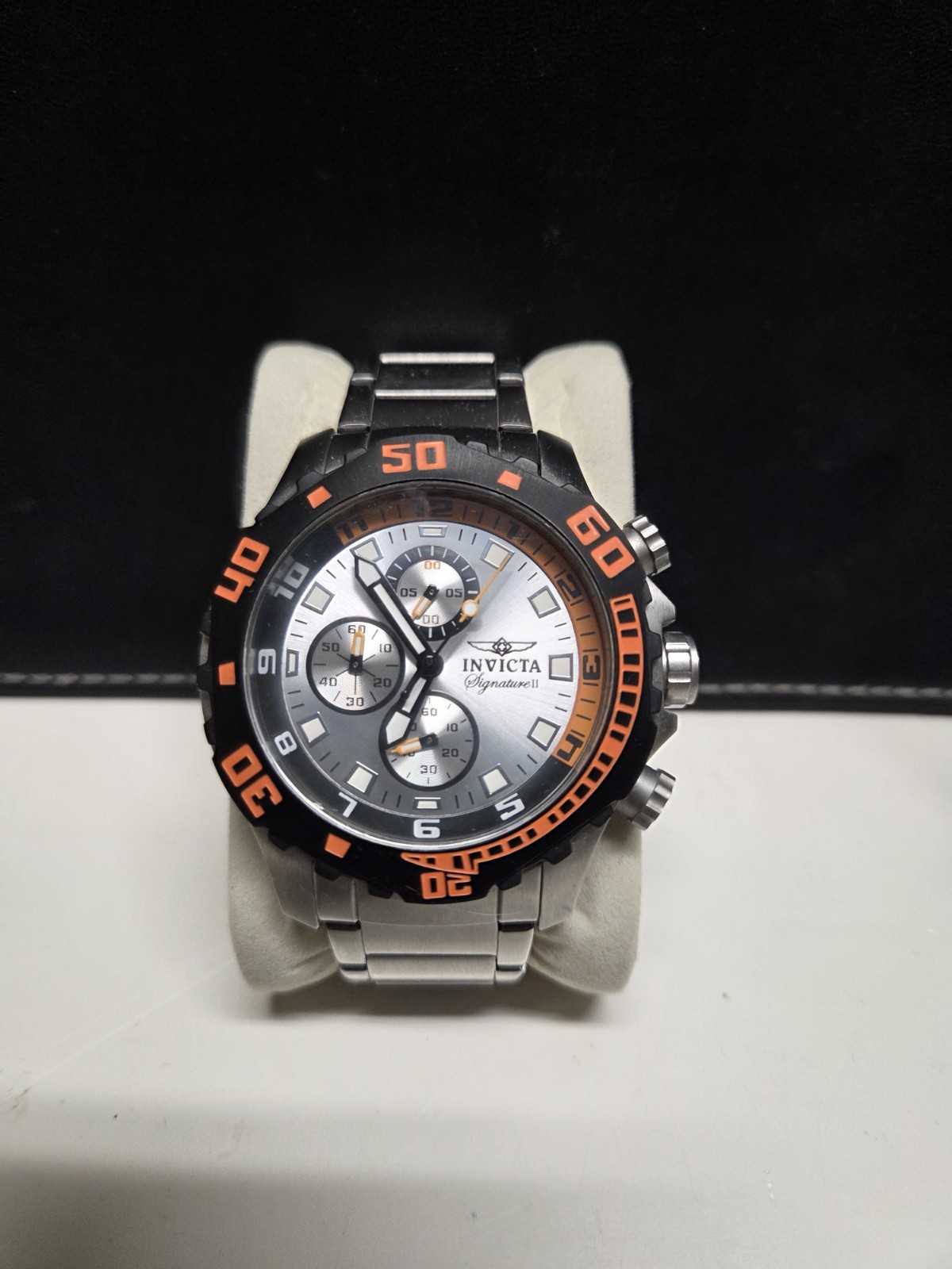 Invicta Signature II Men’s Quartz Chronograph Silver/Gray Dial SS Bracelet 50m
