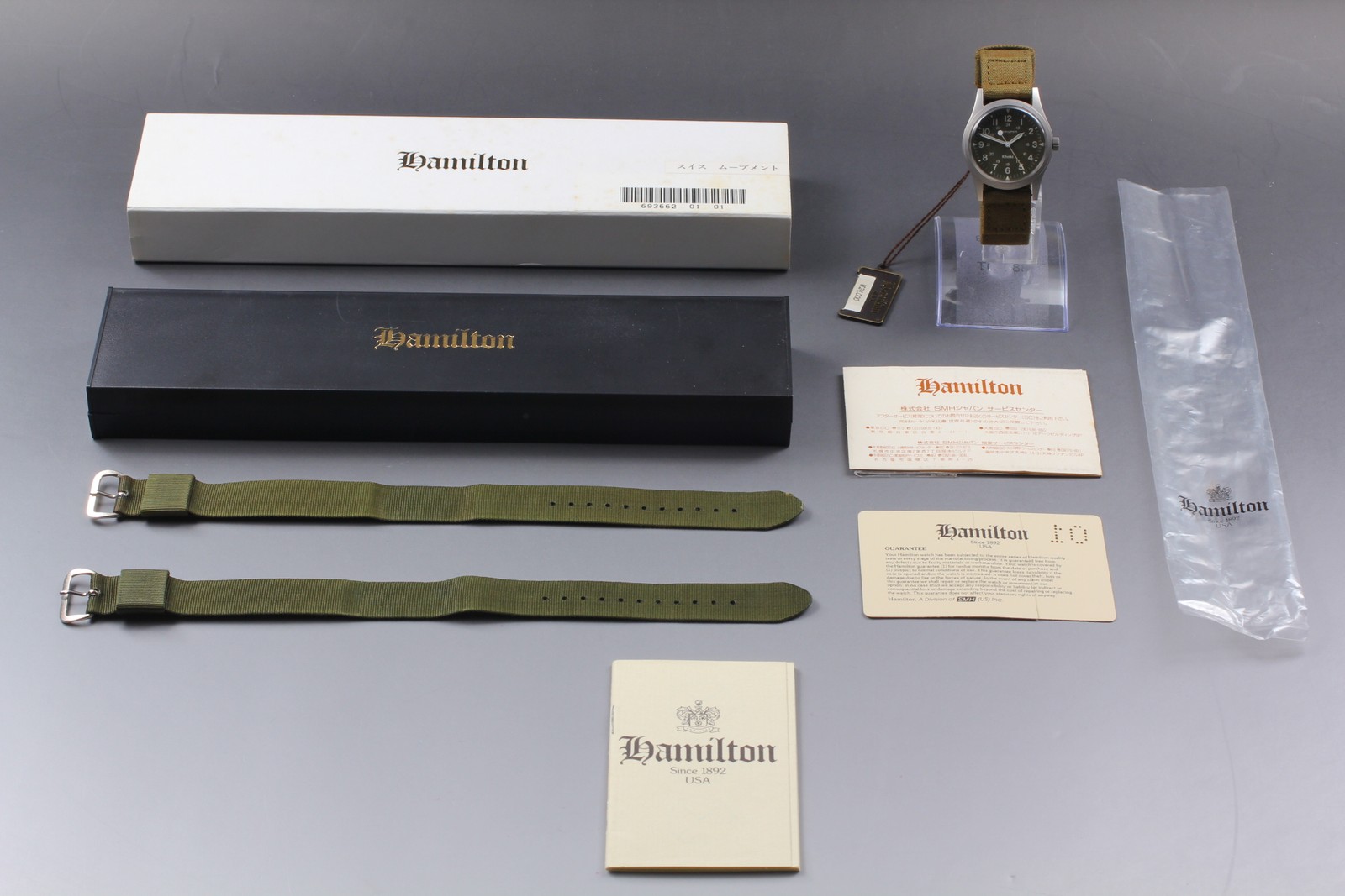 [ w/Box, Paper ] HAMILTON Khaki 9415A Green Dial Hand-Winding Men’s Watch JAPAN