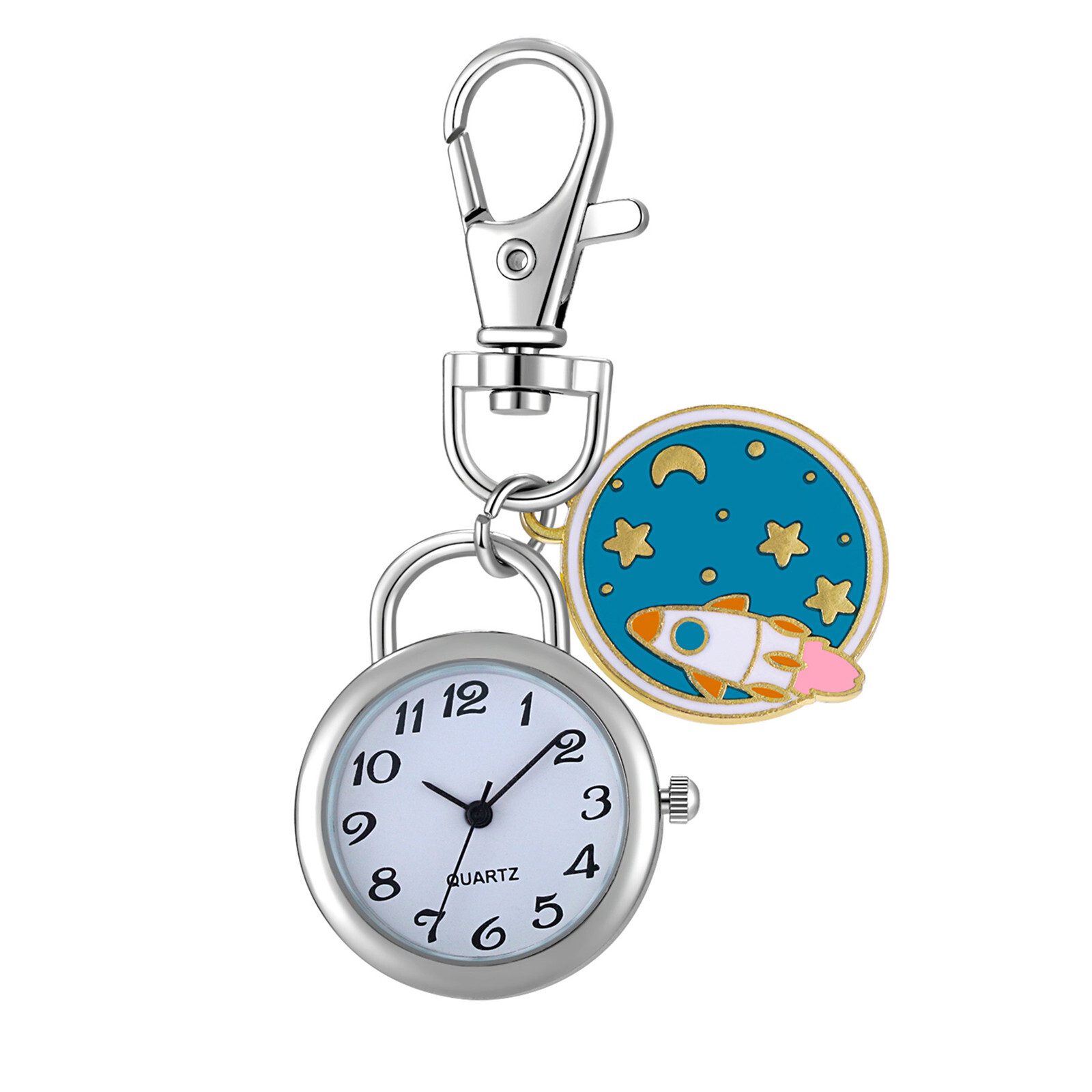 Space Star Charm Keychain Key Ring Watch Outdoors Backpack Belt Clip On Watches