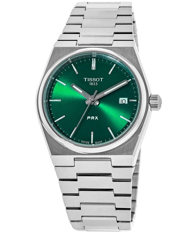 New Tissot PRX Quartz Green Dial Steel Unisex Watch T137.210.11.081.00