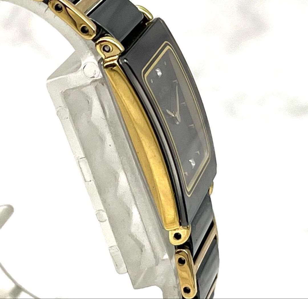 Rado DiaStar 153.0283.3N Quartz Black Ceramic Gold Square Watch -For Parts