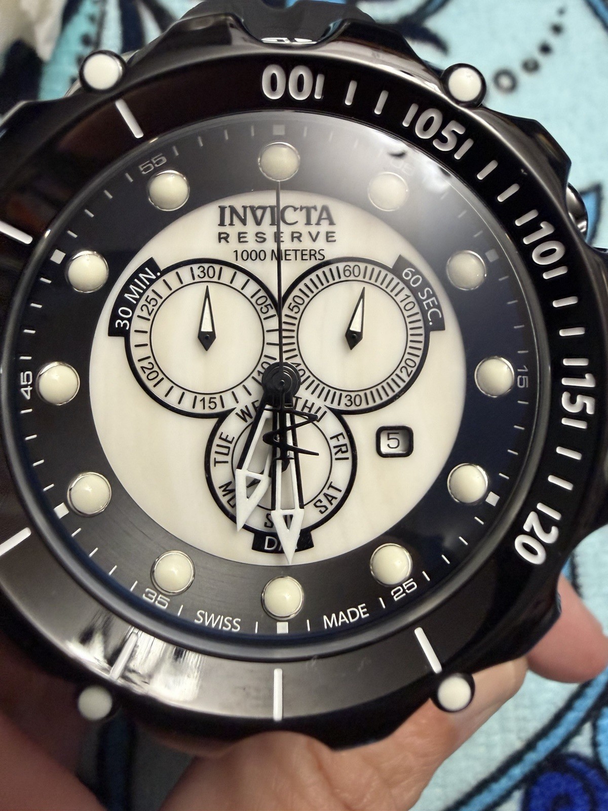 Invicta Reserve Venom 20998 Swiss Made Chronograph 1000M Black White Watch