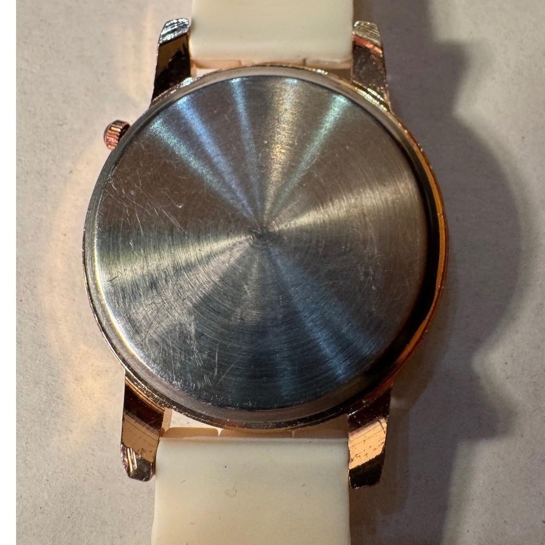 Paris Eiffel Tower Rose Gold Rhinestone Quartz Watch White Silicone Band