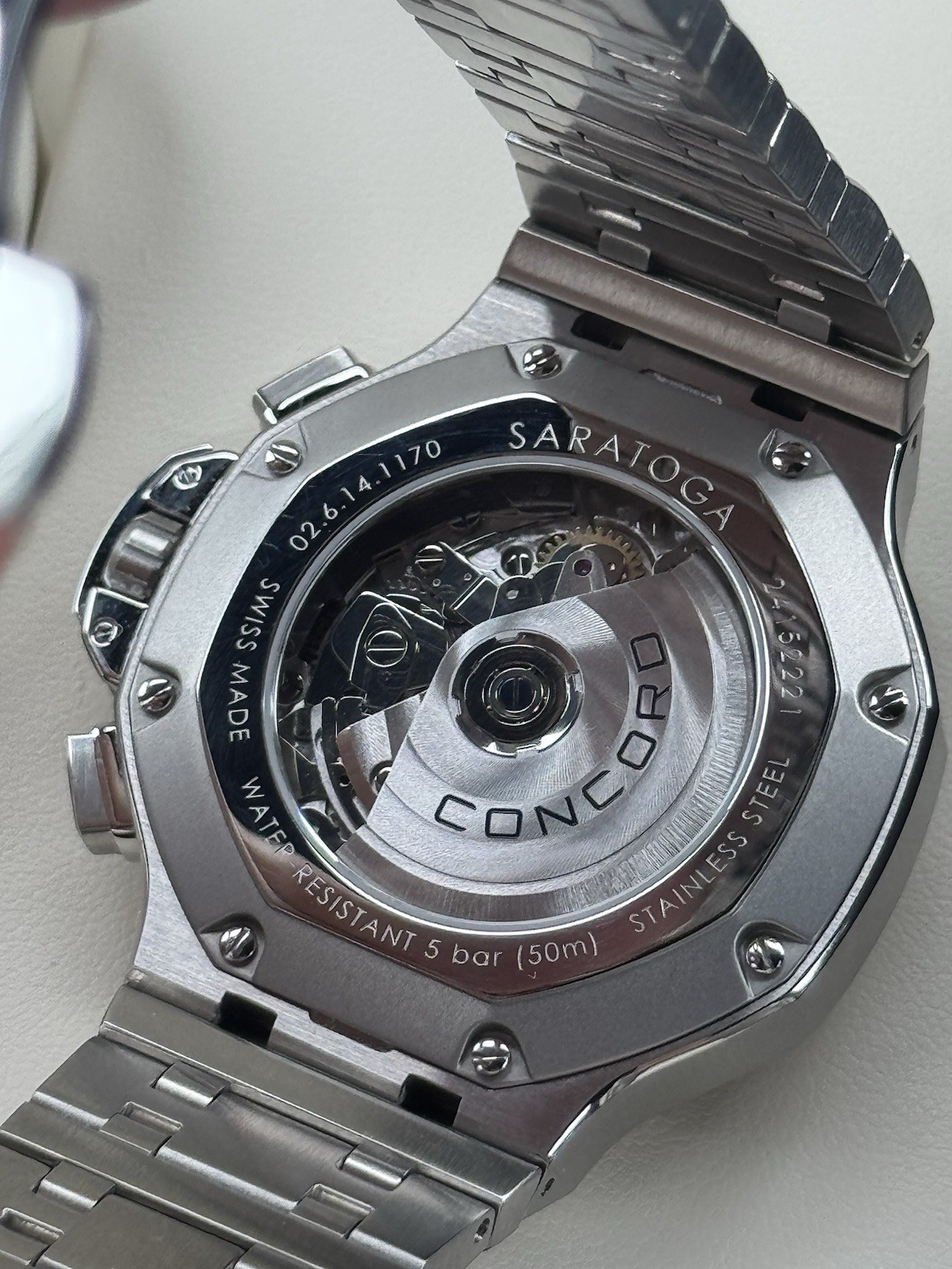 Rare Concord Saratoga Automatic Chronograph 43mm Full Set Ref. 0320449