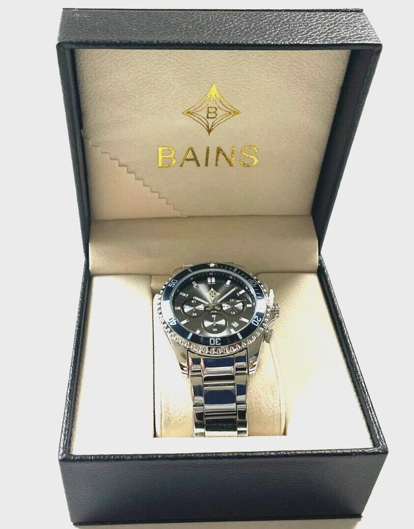 Men’s Wristwatch, Bains Luxury Brands, Bold Tone for formal and casual wear