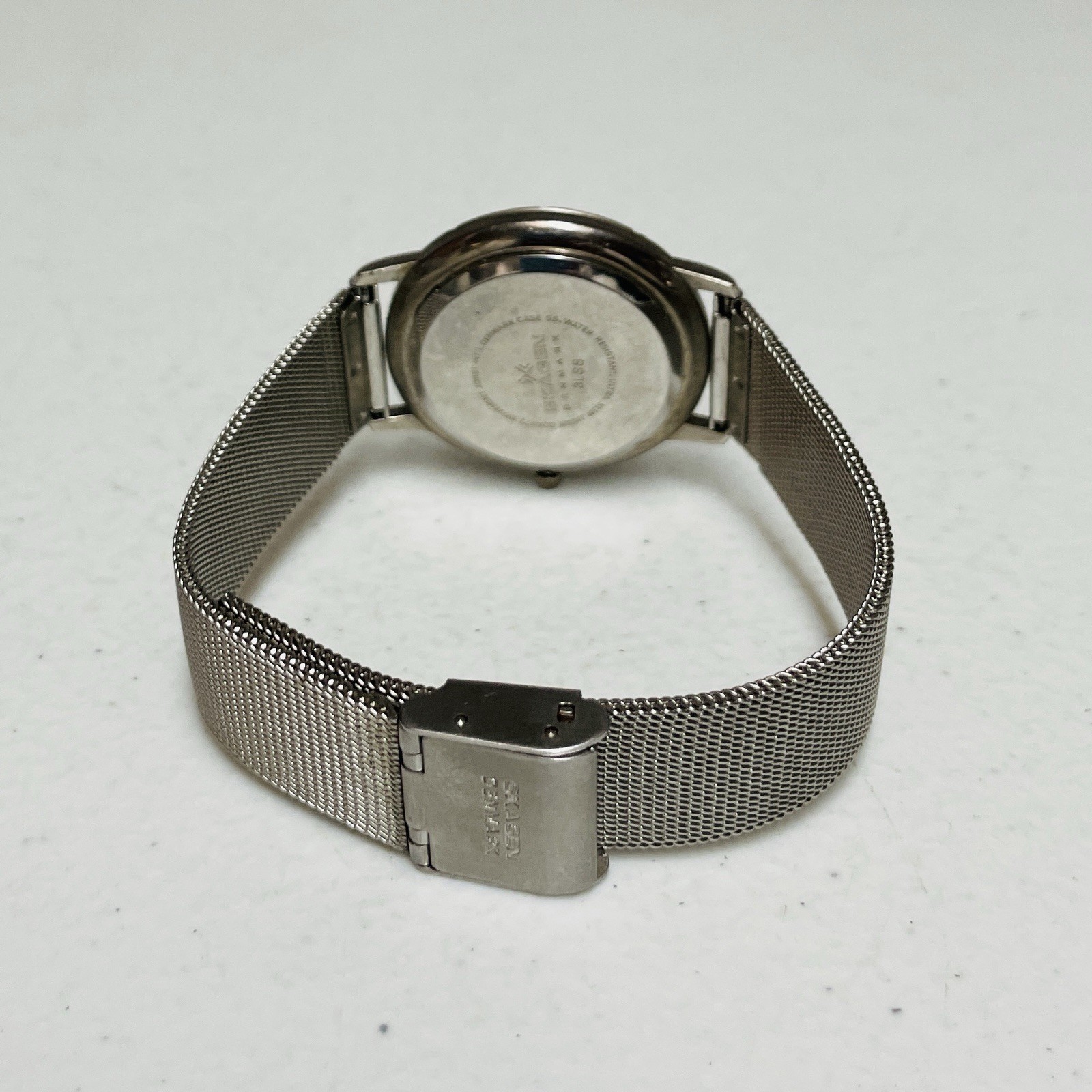 Skagen Denmark Watch 3LSS Stainless Steel Case Mesh Band Silver Tone