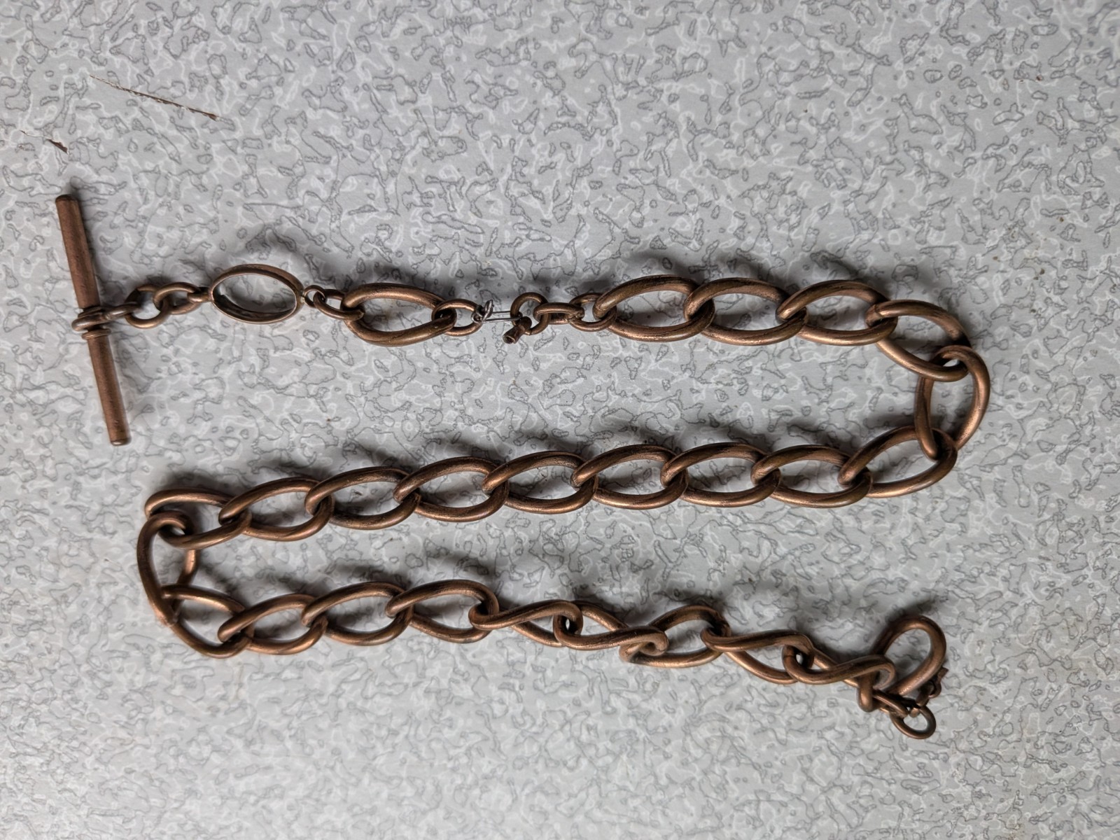 VINTAGE GILT PLATED POCKET WATCH CHAIN – 16 INCH – PLATING RUBBED