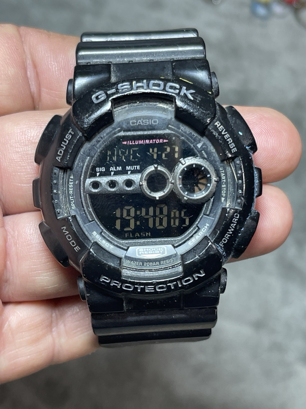 Men’s Casio G-Shock GD-100 (3263) Multifunction Digital Watch ( Flaw ) Runs Good