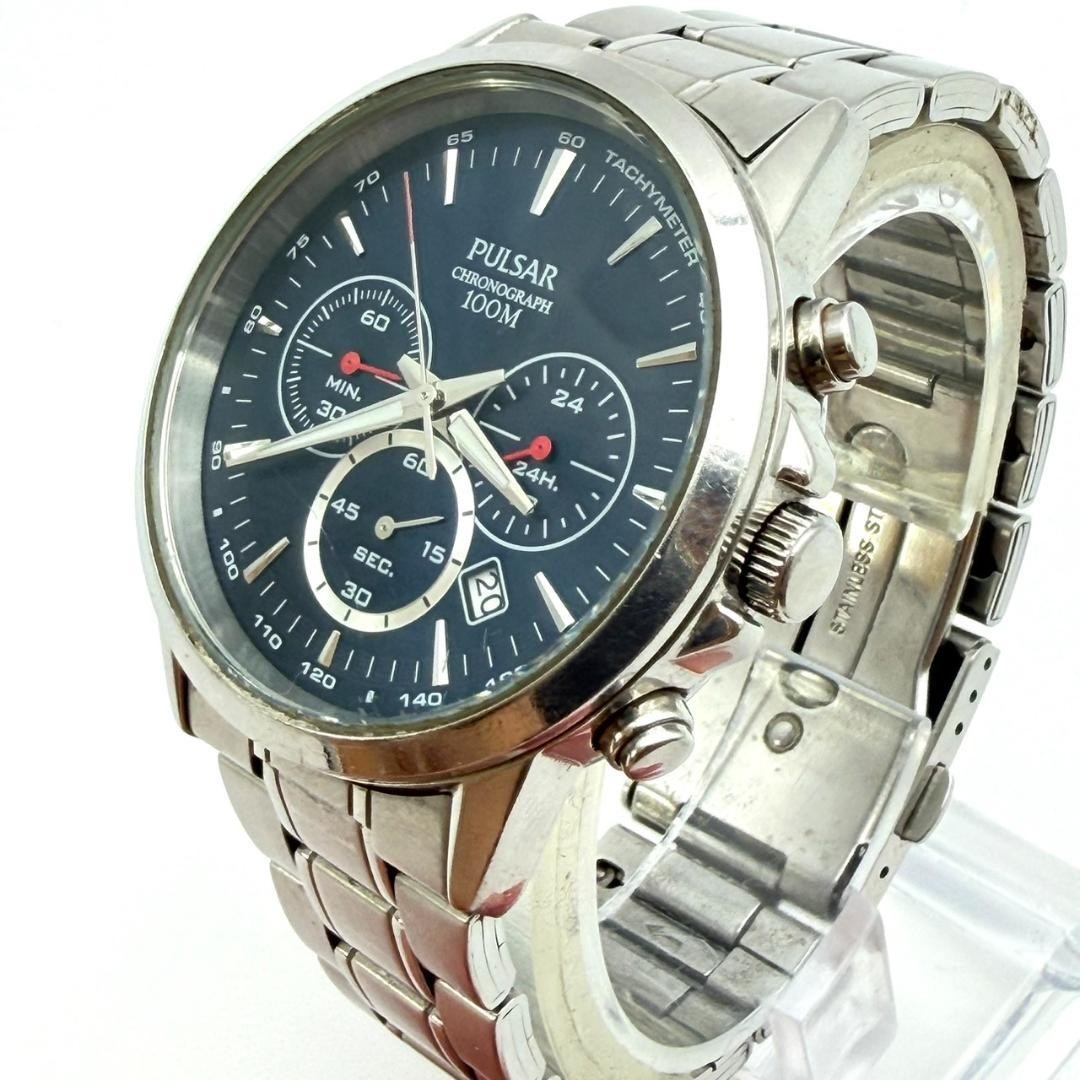 Seiko Pulsar Chronograph Date Watch, New Battery, Men’s, Working Condition