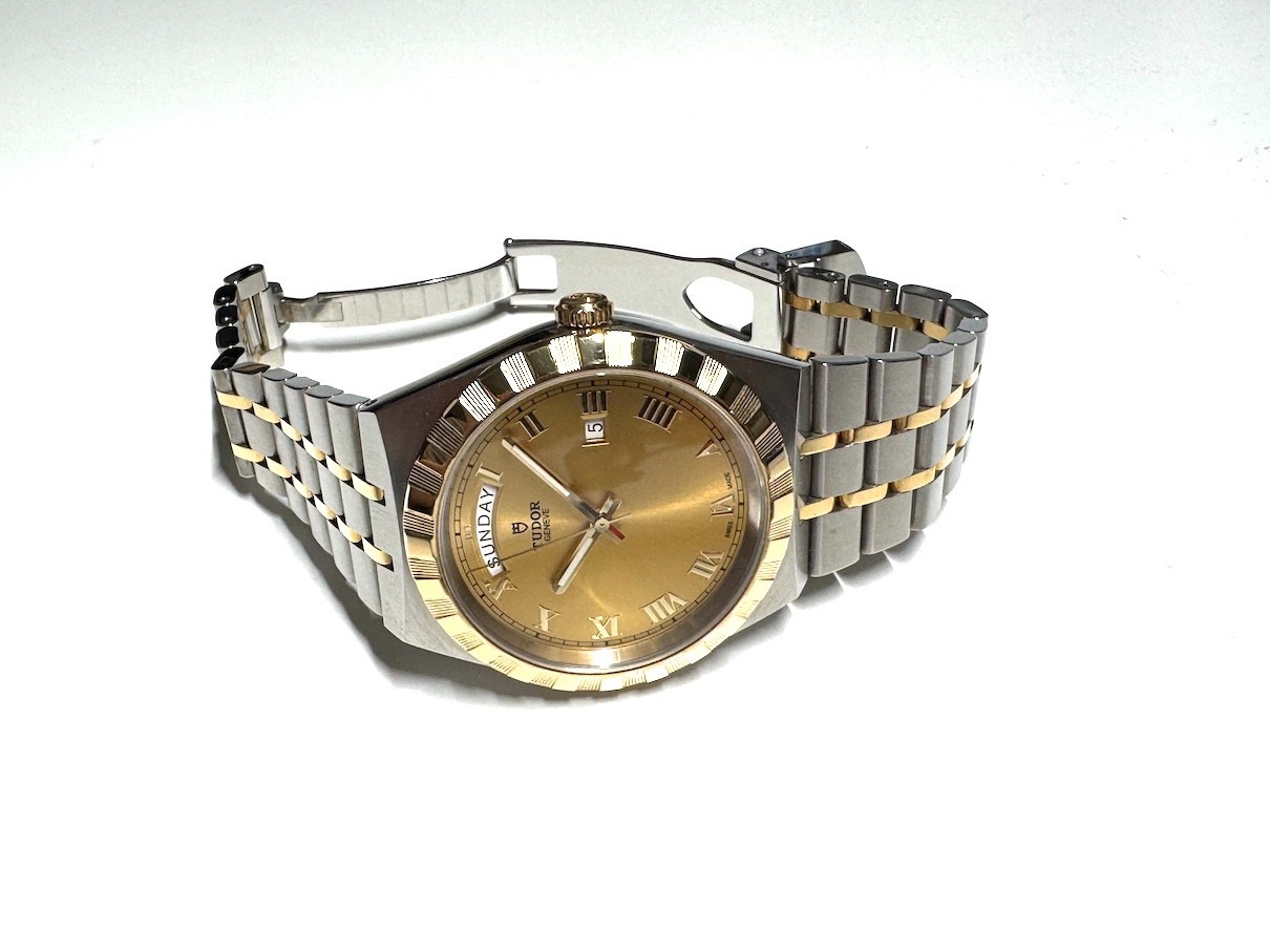TUDOR Royal 41mm Two-Tone Watch Champagne Dial M28603-0004