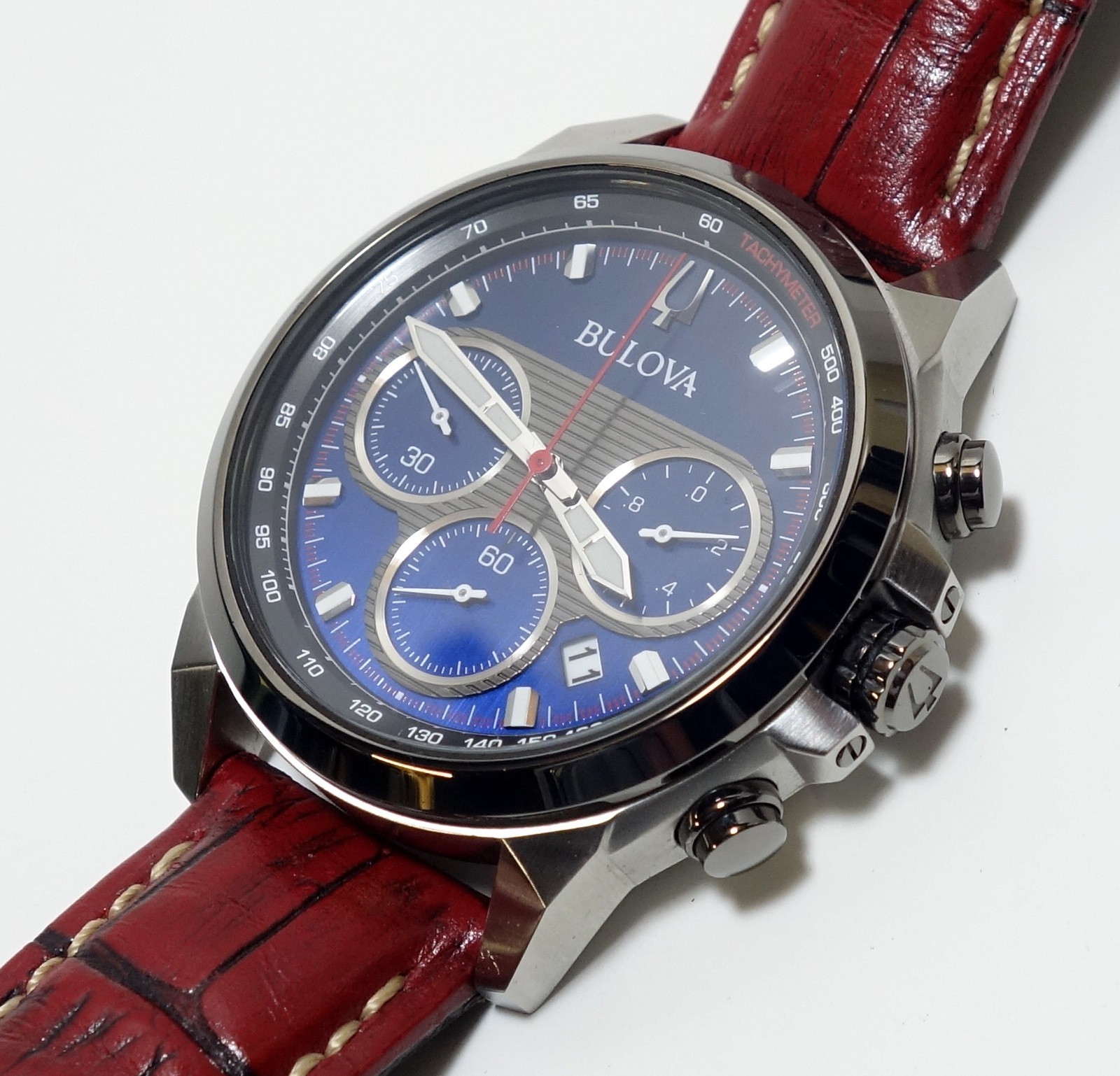 Bulova Men’s Marine Star Chronograph Blue Dial 45mm SS Calendar Wristwatch