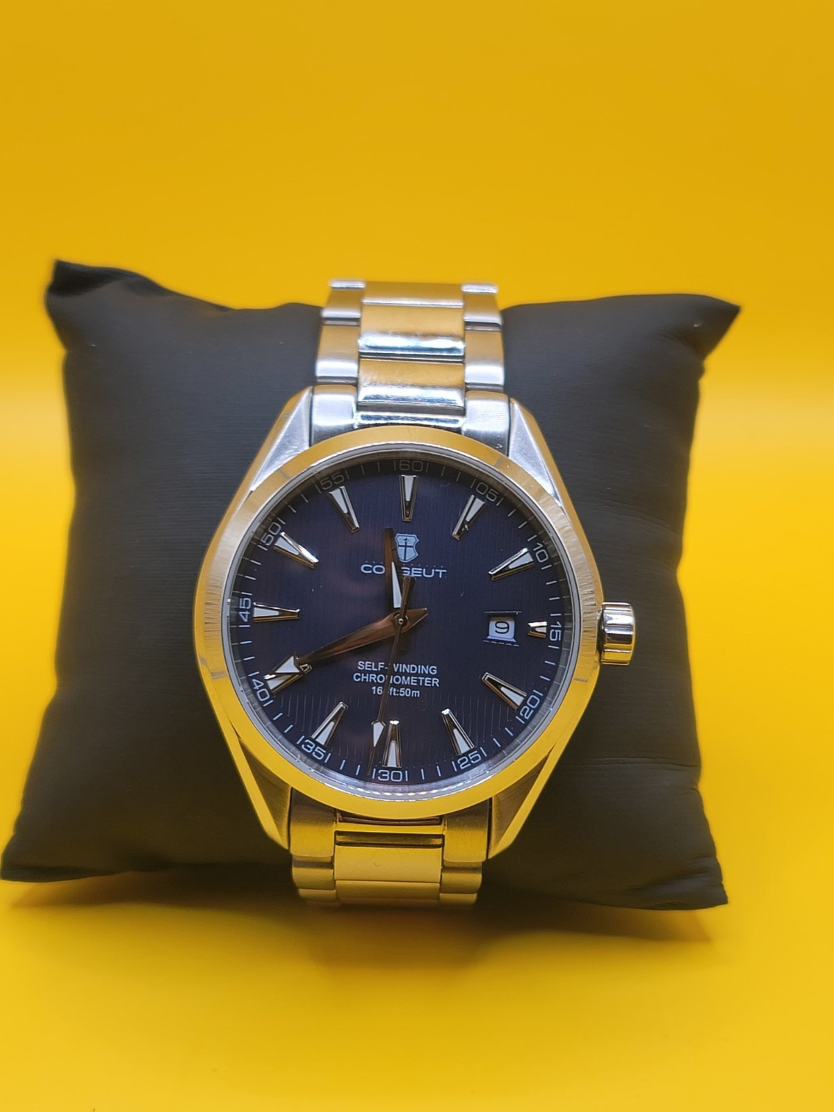 BNIB CORGEUT 6010 JAPAN AUTOMATIC ALL STEEL SPORTS/DRESS WATCH TEAK SAPPHIRE 50m