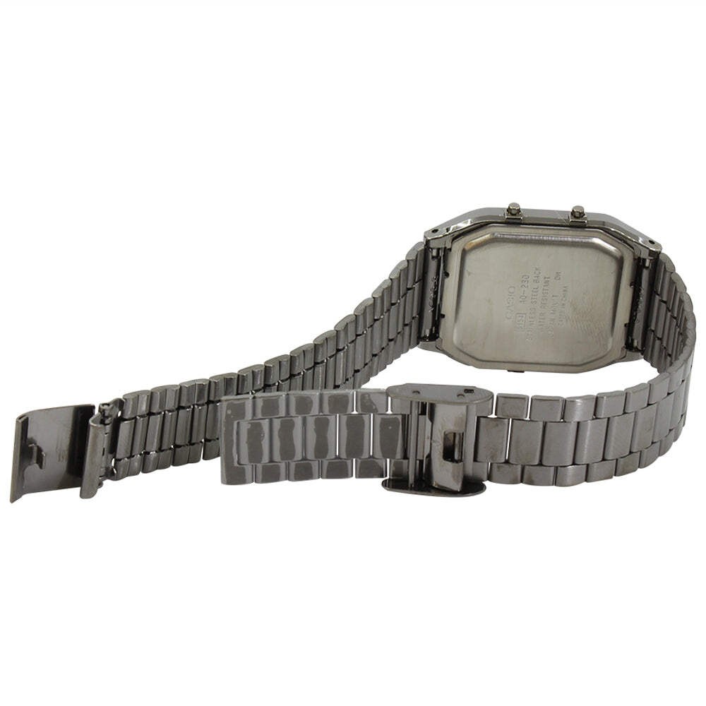 Casio Grey Blue Stainless Steel Retro Digital Analog Dual Time Watch AQ-230GG-2A