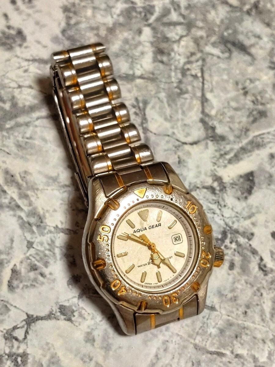 Working condition new battery replaced SEIKO ALBA Aqua Gear men s women s wristw