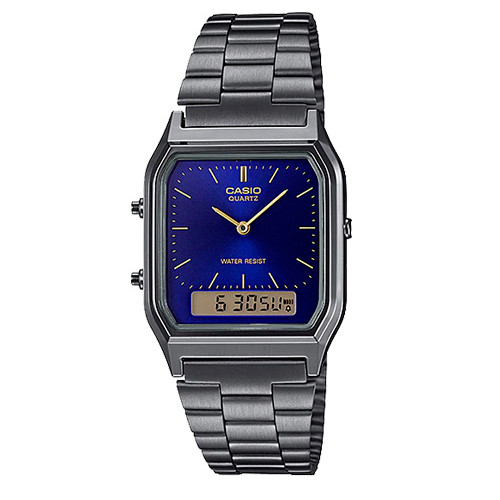 Casio Unisex Wrist Watch metal band Blue AQ-230GG-2A Original New