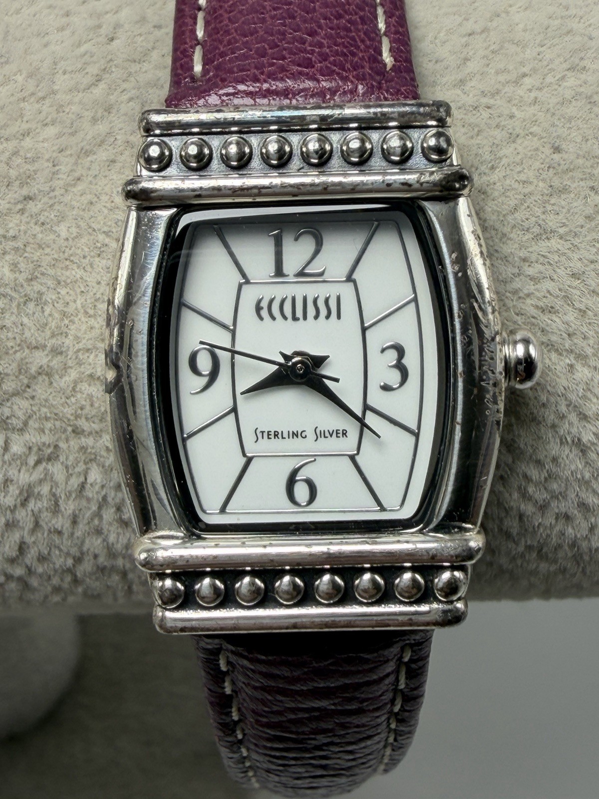 Ecclissi 23520 New Battery Sterling Silver 925 Ladies Watch 21MM 7.25″ Leather