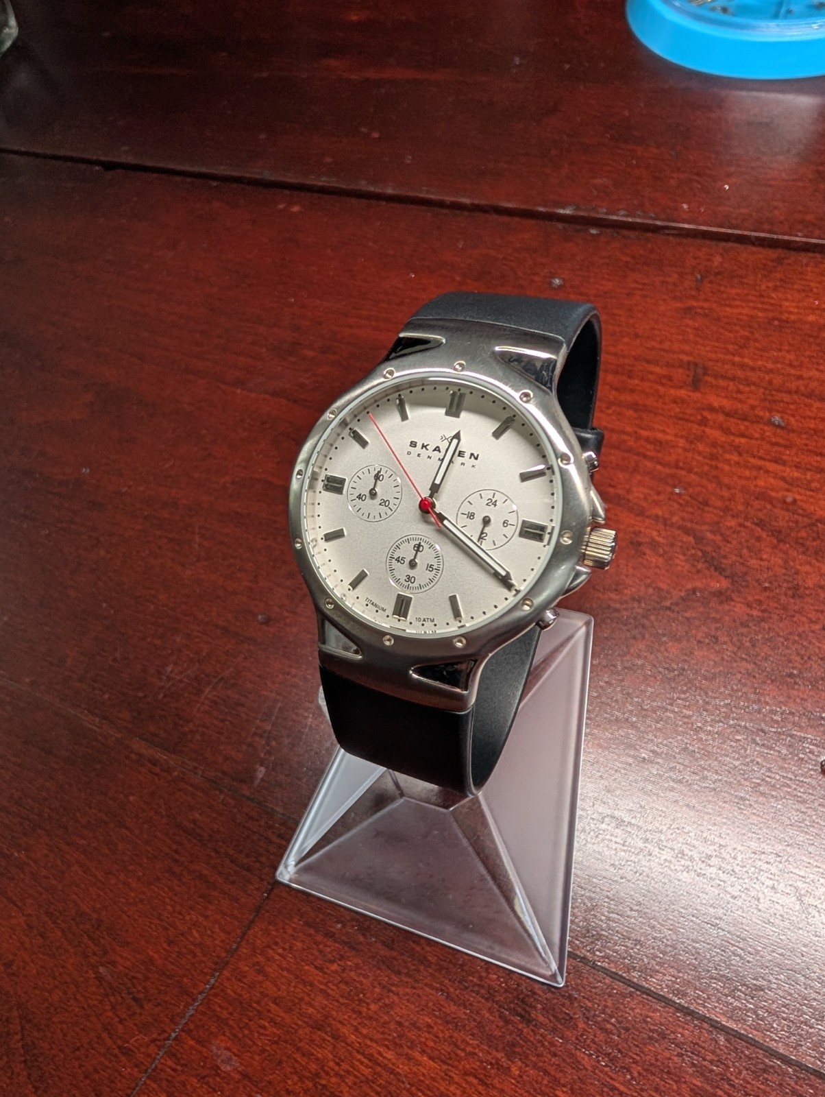 Men’s Skagen All Titanium Quartz Chronograph 489LTRW Working Great Condition