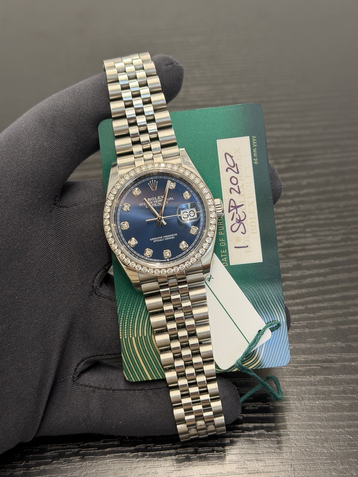 Rolex Datejust 36mm Diamond Bezel Diamond Markers Jubilee Bracelet Date