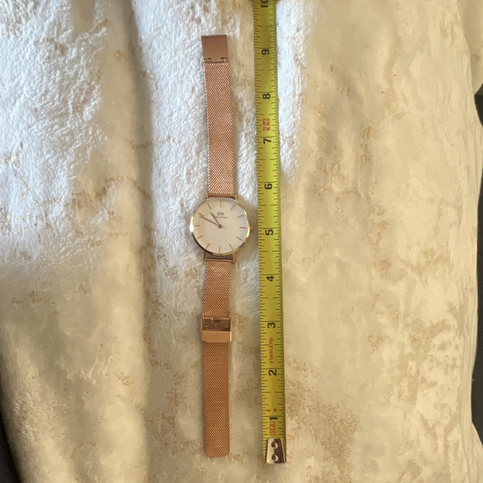Daniel Wellington Quartz 36mm White Dial Rose Gold Mesh Stainless Wristwatch