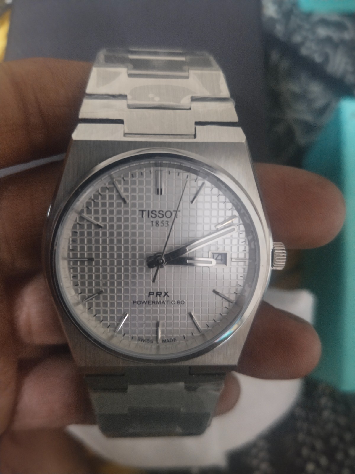 Pre Owned Tissot PRX 80 Luminous Dial Silver Bracelet Mens Gift Watch