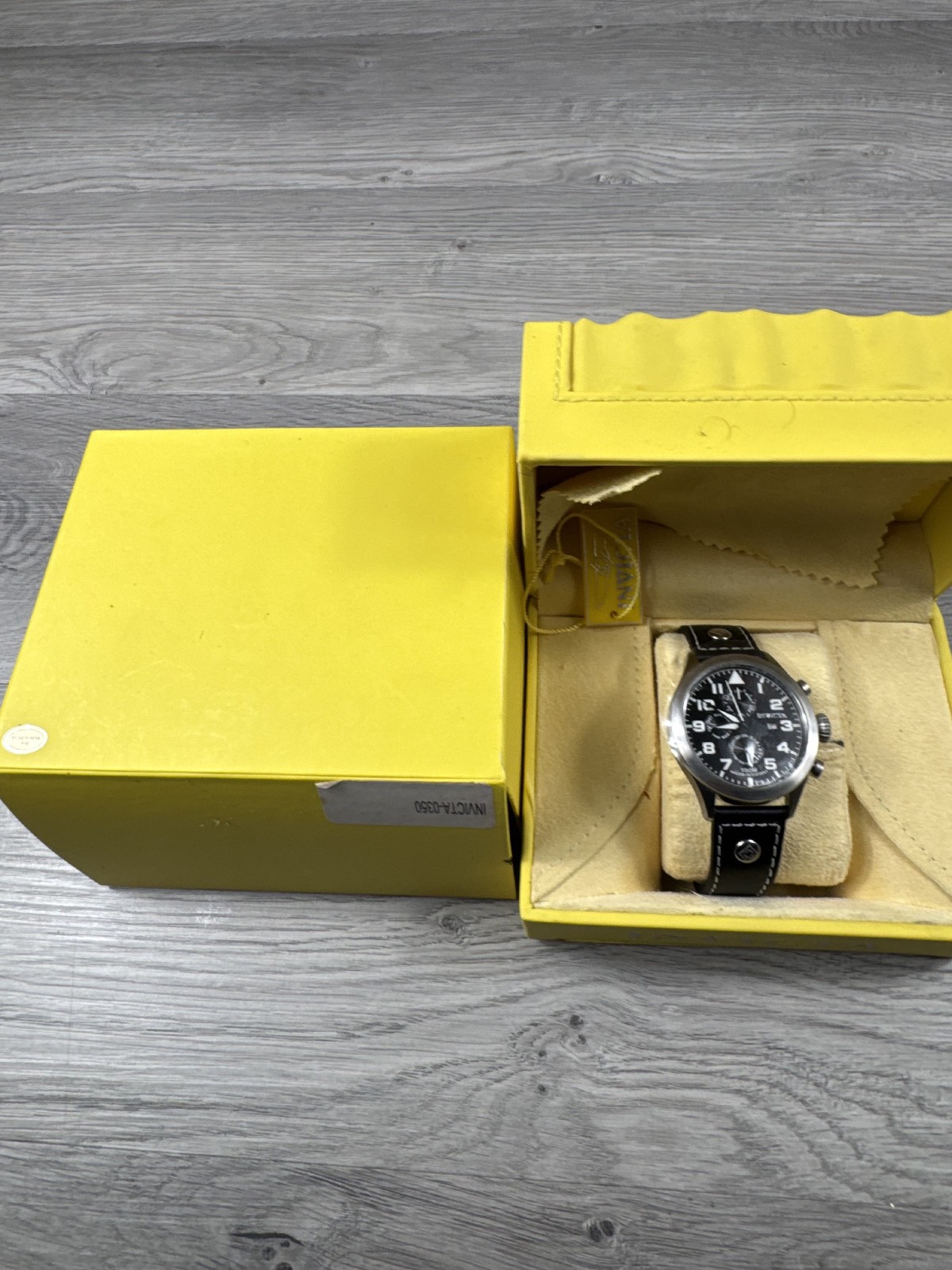 Invicta I Force Black Leather Men’s Watch Water Resistant 100M Flame Fusion READ