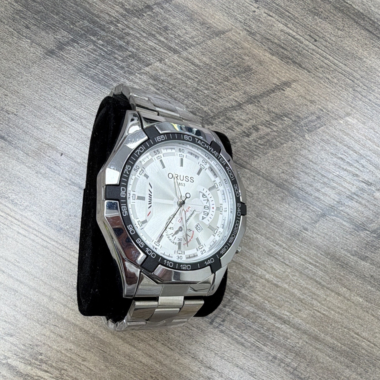 Oruss 1853 Men’s Quartz Chronograph Tachymeter Date 46mm Steel Bracelet