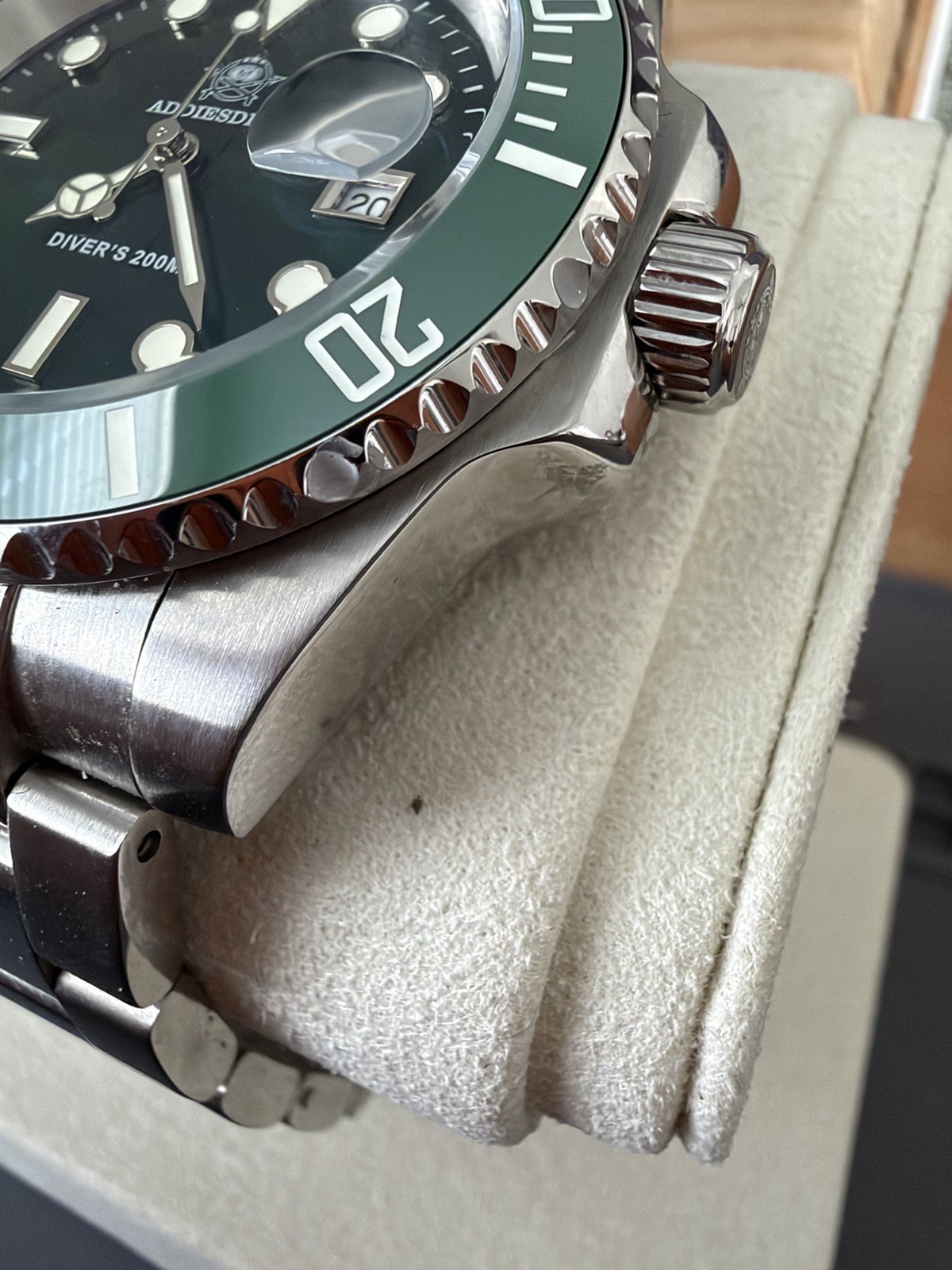 41mm Addiesdive Diver’s 200M Automatic Men’s Watch Green Dial Date 200m