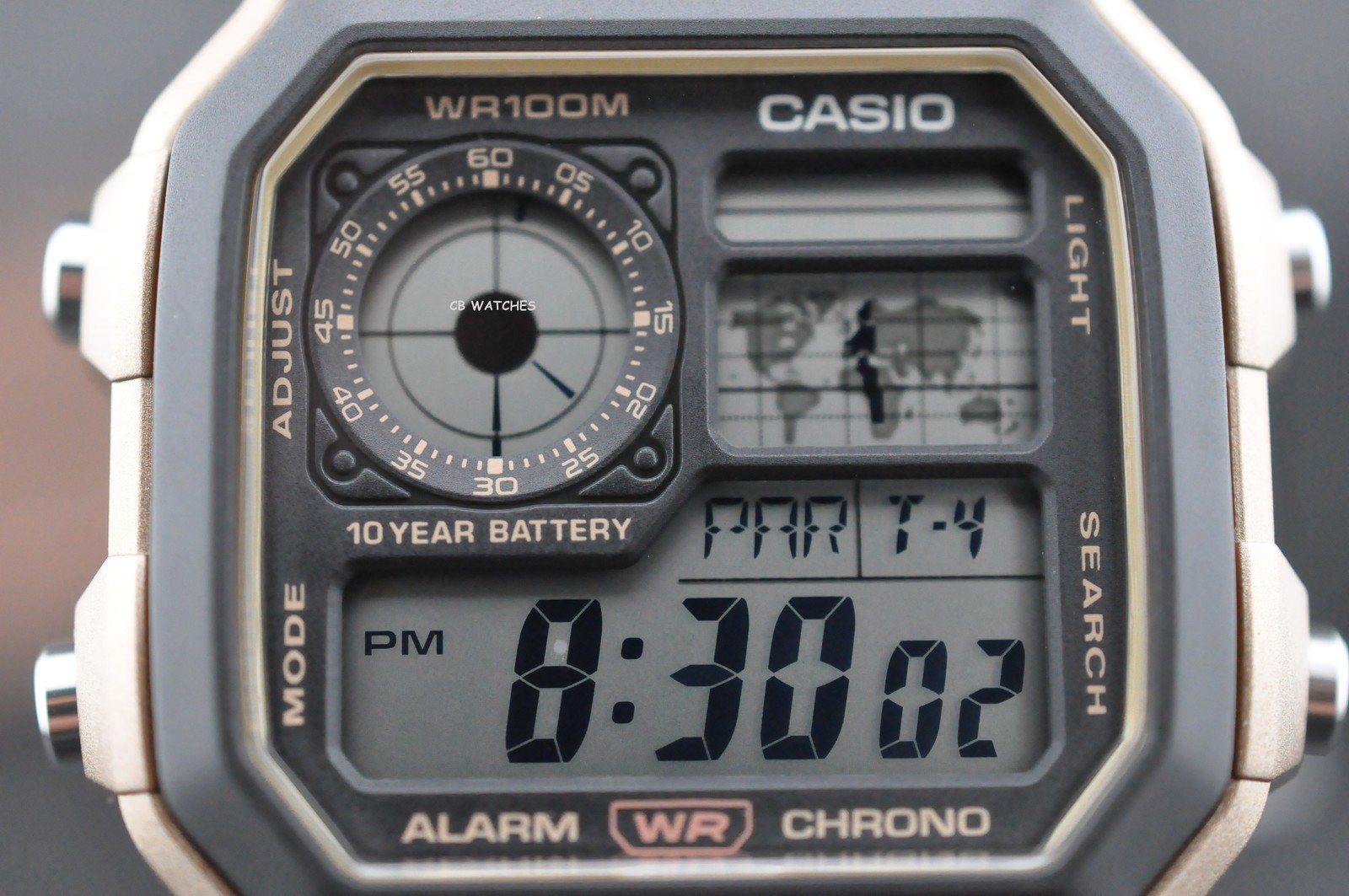 Casio AE-1200WHL-5AV, World Time Watch, Chronograph, 5 Alarms, 10 Year Battery