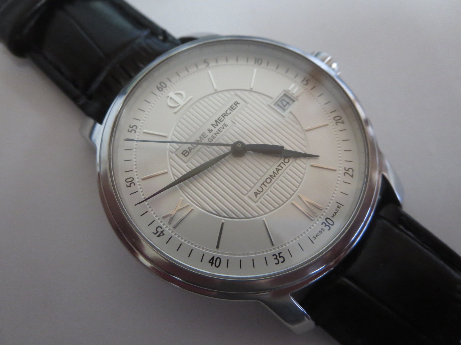Baume Mercier Classima 65615 Automatic 38mm Silver Roman Dial Dress Watch Swiss