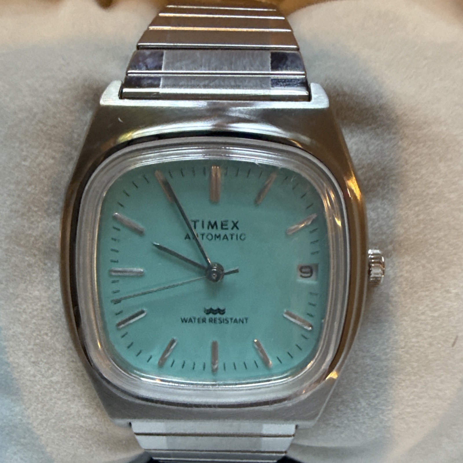 Timex Automatic 1983 E-Line Turquoise Dial 34mm Vintage Reissue Watch