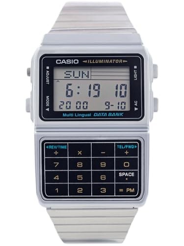 Casio Data Bank DBC-611-1DF Calculator Watch Silver Vintage Retro Japan New