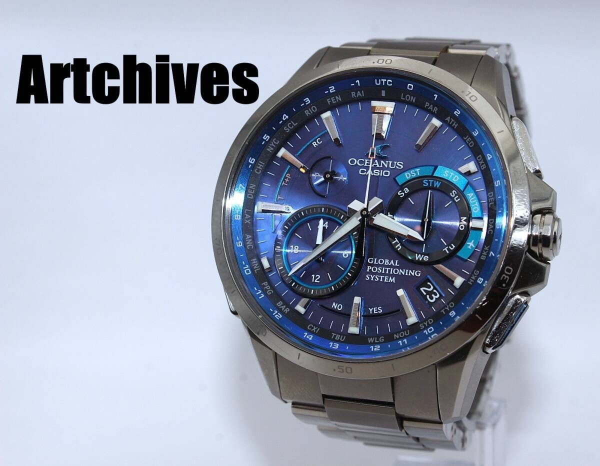 VRW 2043′ Watch CASIO OCW G1000 OCEANUS BL Dial Men’s Solar Working Item