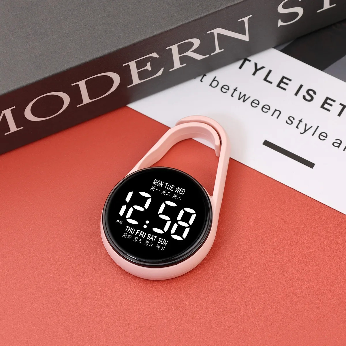 LED electronic hanging watch night light digital electronic hanging watch pocket