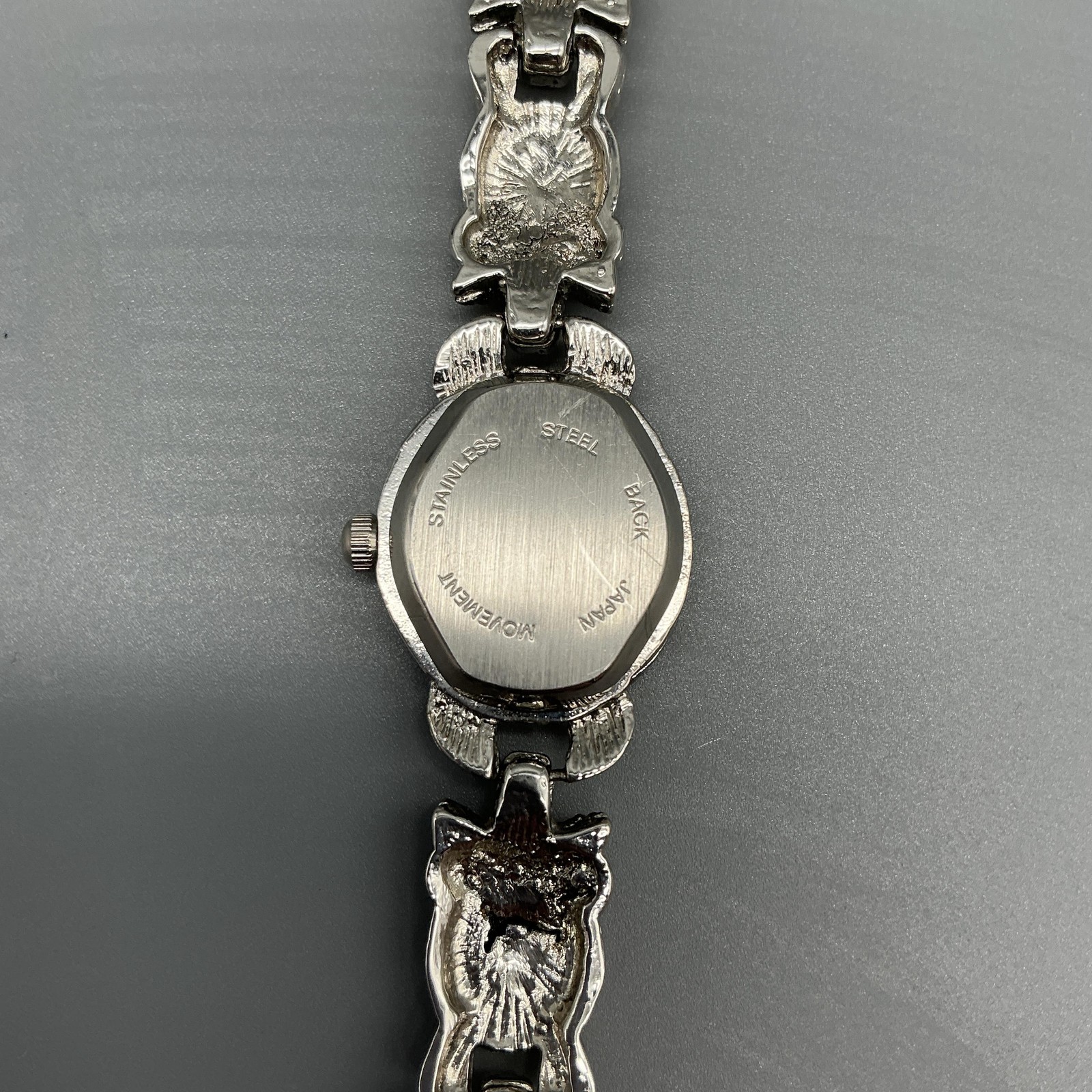 Eikon Womens Watch 13mm Silver Tone Cameo Marcasite Bracelet New Battery