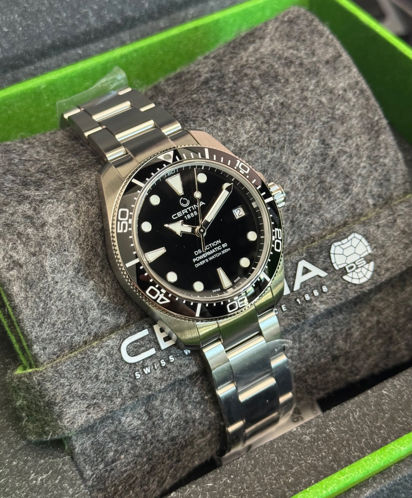 Certina DS Action Diver 38mm Powermatic 80 Black Dial Men’s Watch C0488071105100