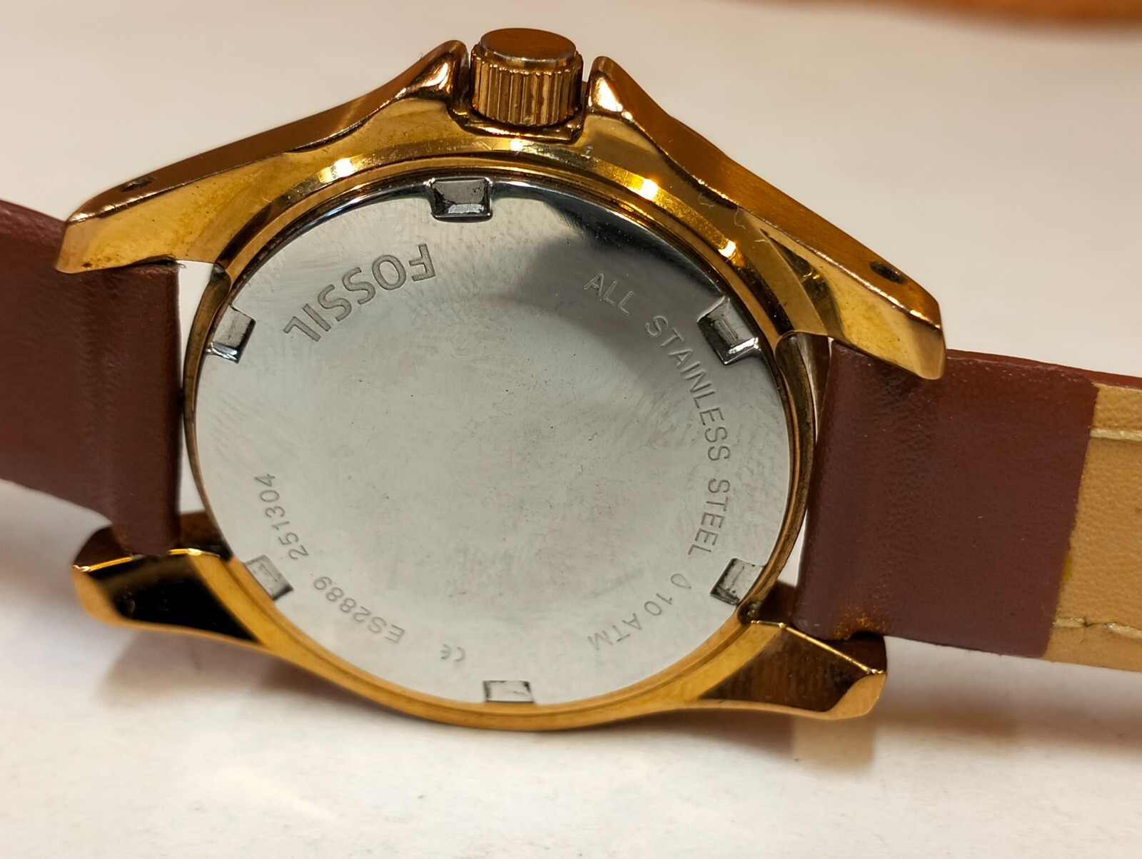 FOSSIL QUARTZ ROSE GOLD DIAL ES2889 WOMEN’S FULL WORKING CONDITION VINTAGE WATCH