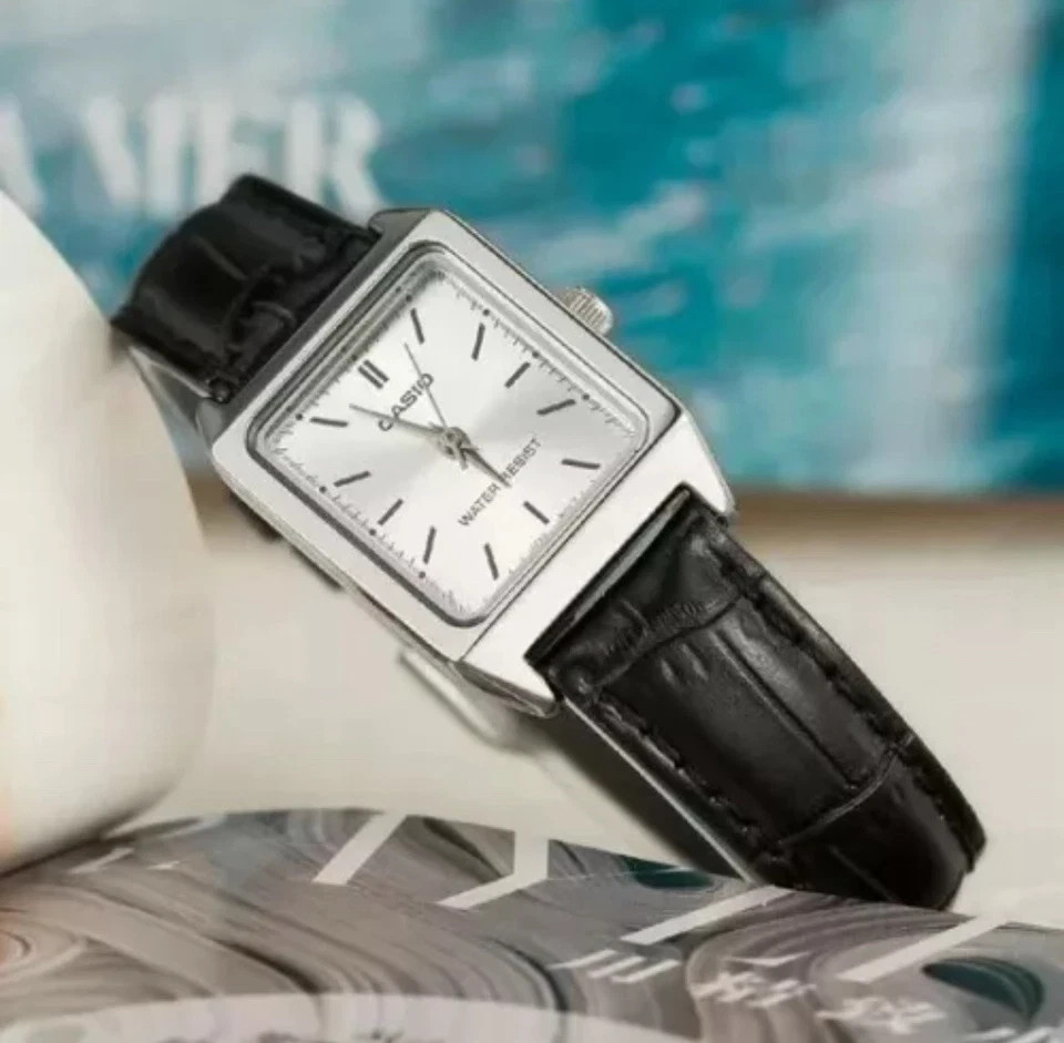 Casio LTP-V007L-7E1U Womens Black Leather Vintage Watch