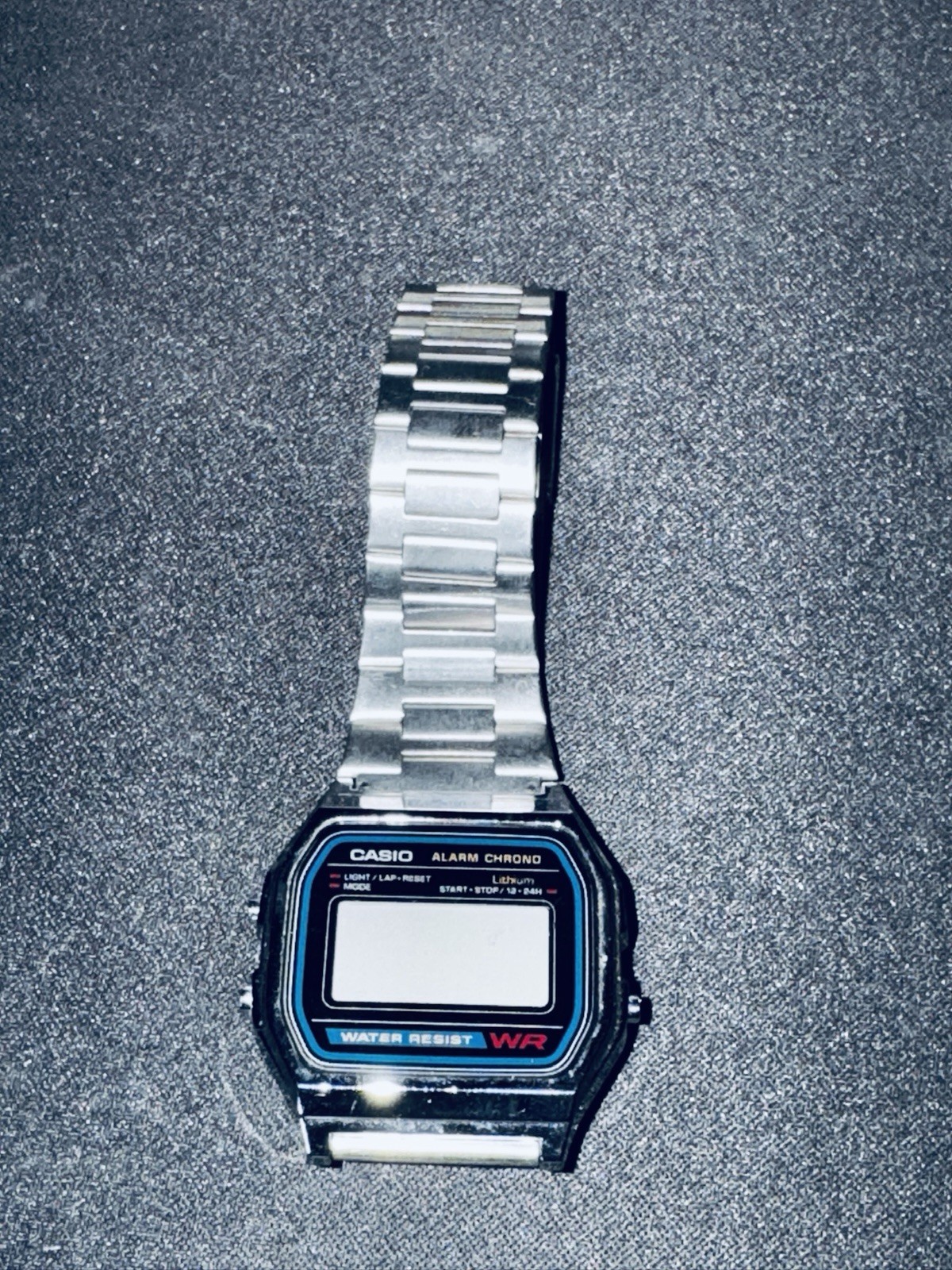 Vintage (1989) Silver Toned Casio Digital Watch 593 A158W **Needs New Battery