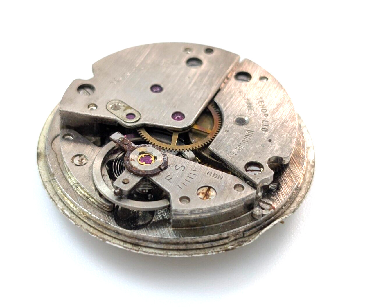 Vintage TERRAMAR Calendar 17j Arrow Sweep 28mm Watch Movement PARTS or REPAIR
