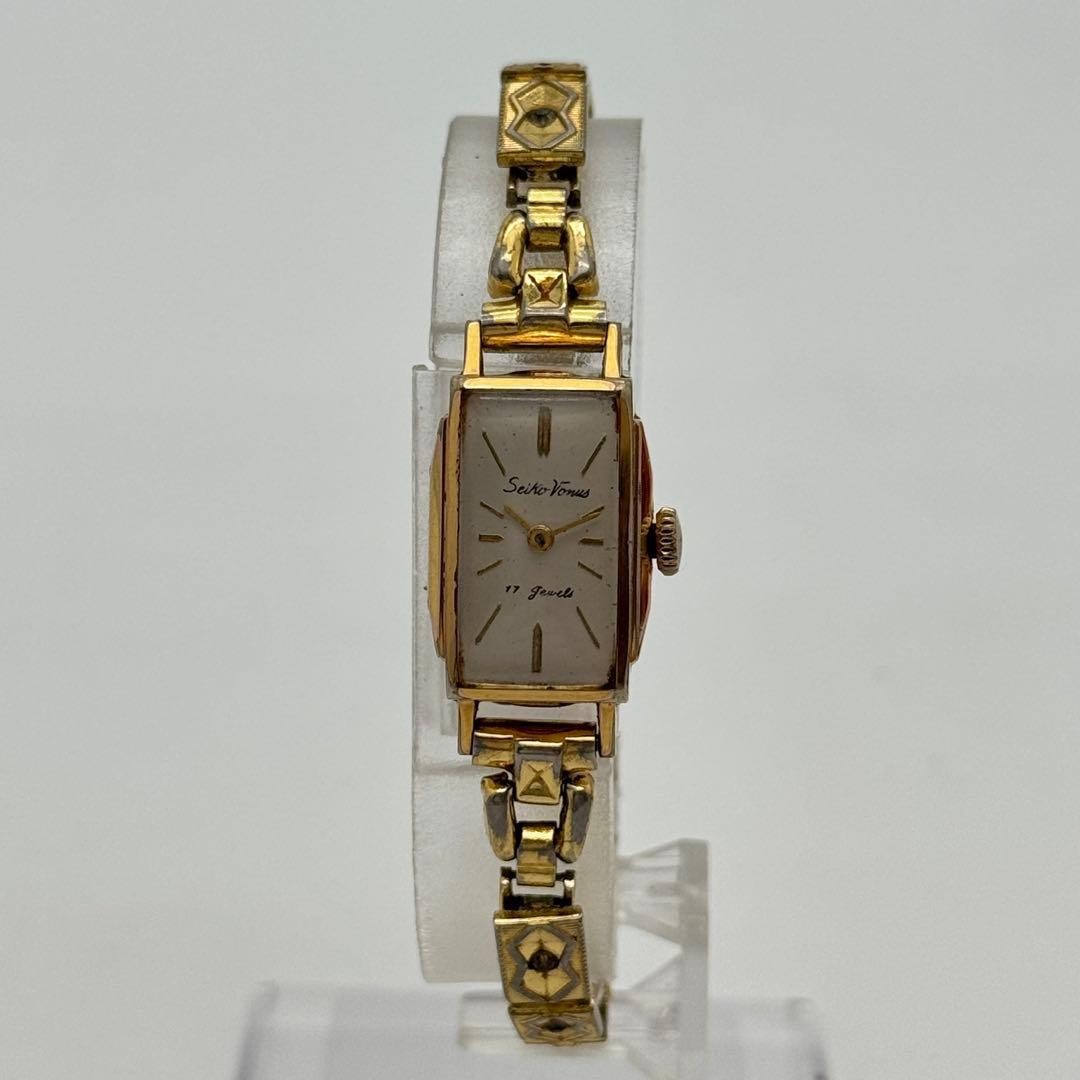 SEIKO manual winding watch working condition Venus tonneau 1124217 gold