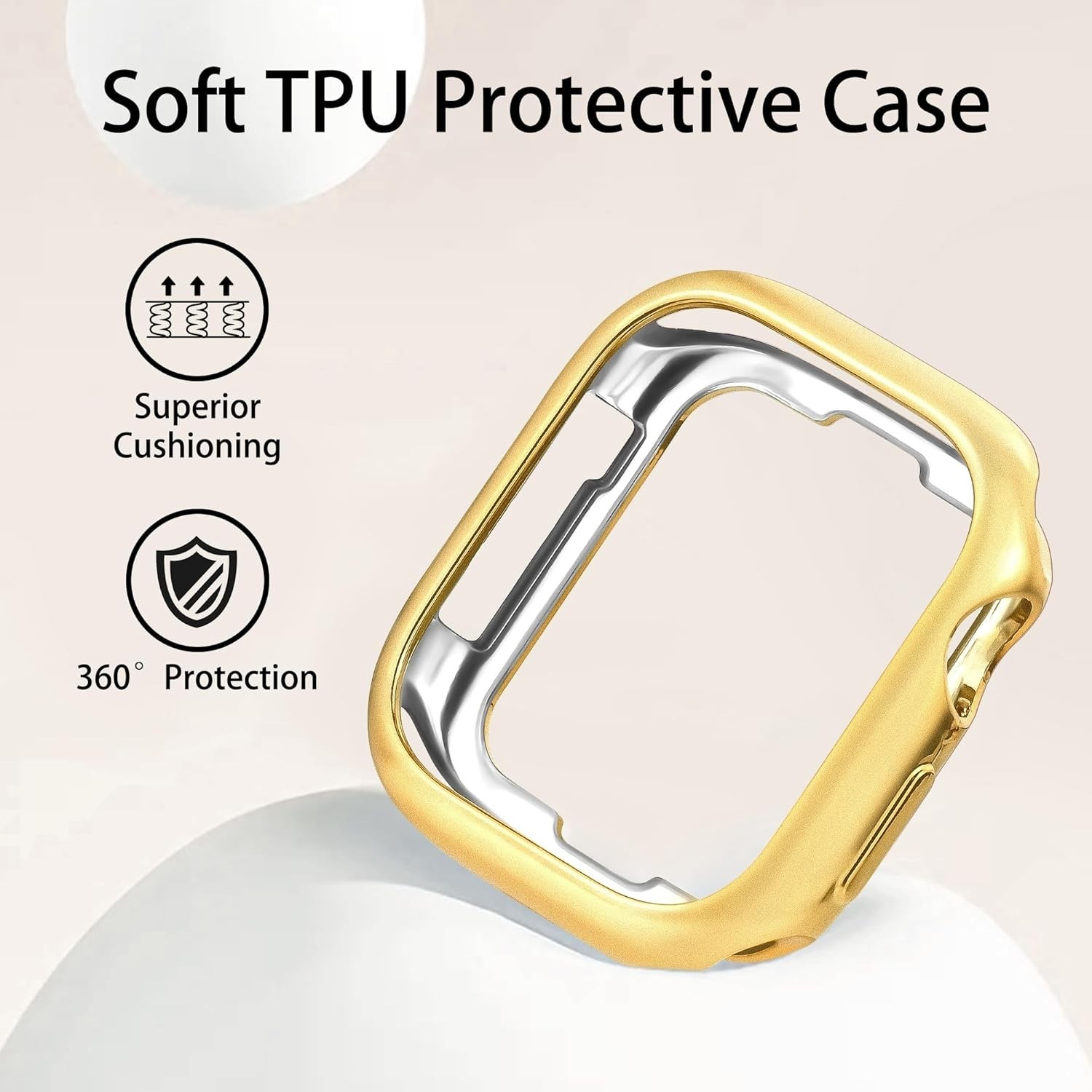 Luxury gold Apple Watch Band – Double Chain Design & TPU Protection, 38/40/41mm