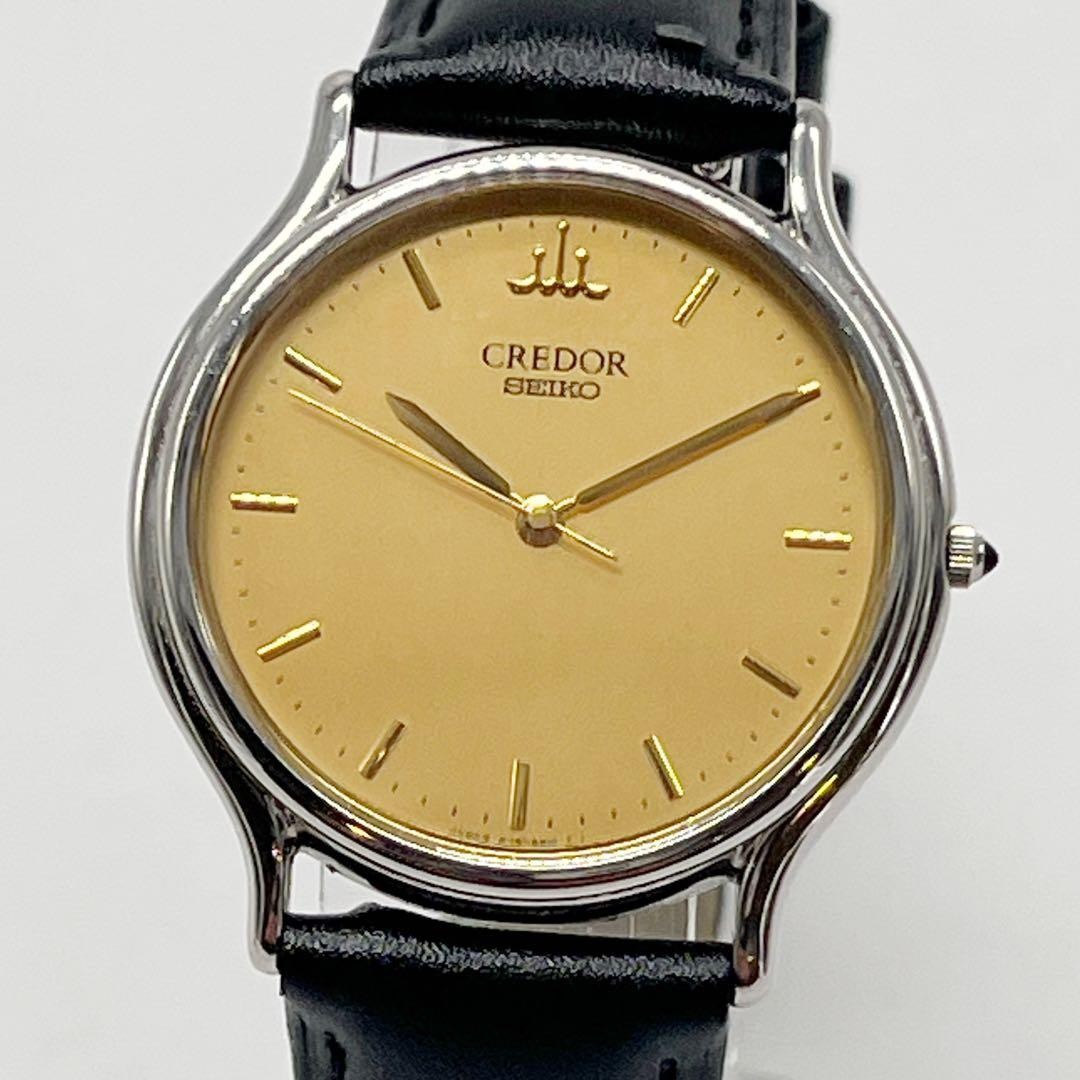 SEIKO Credor 8J81-6A30 Quartz Champagne Dial Mens Watch 32.1mm Replacement Band