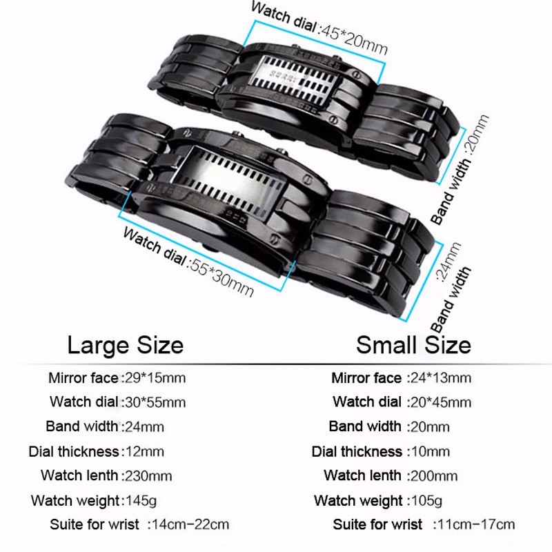 SW-DL Digital LED Matrix Binary Fashion Wrist Men Women Watch