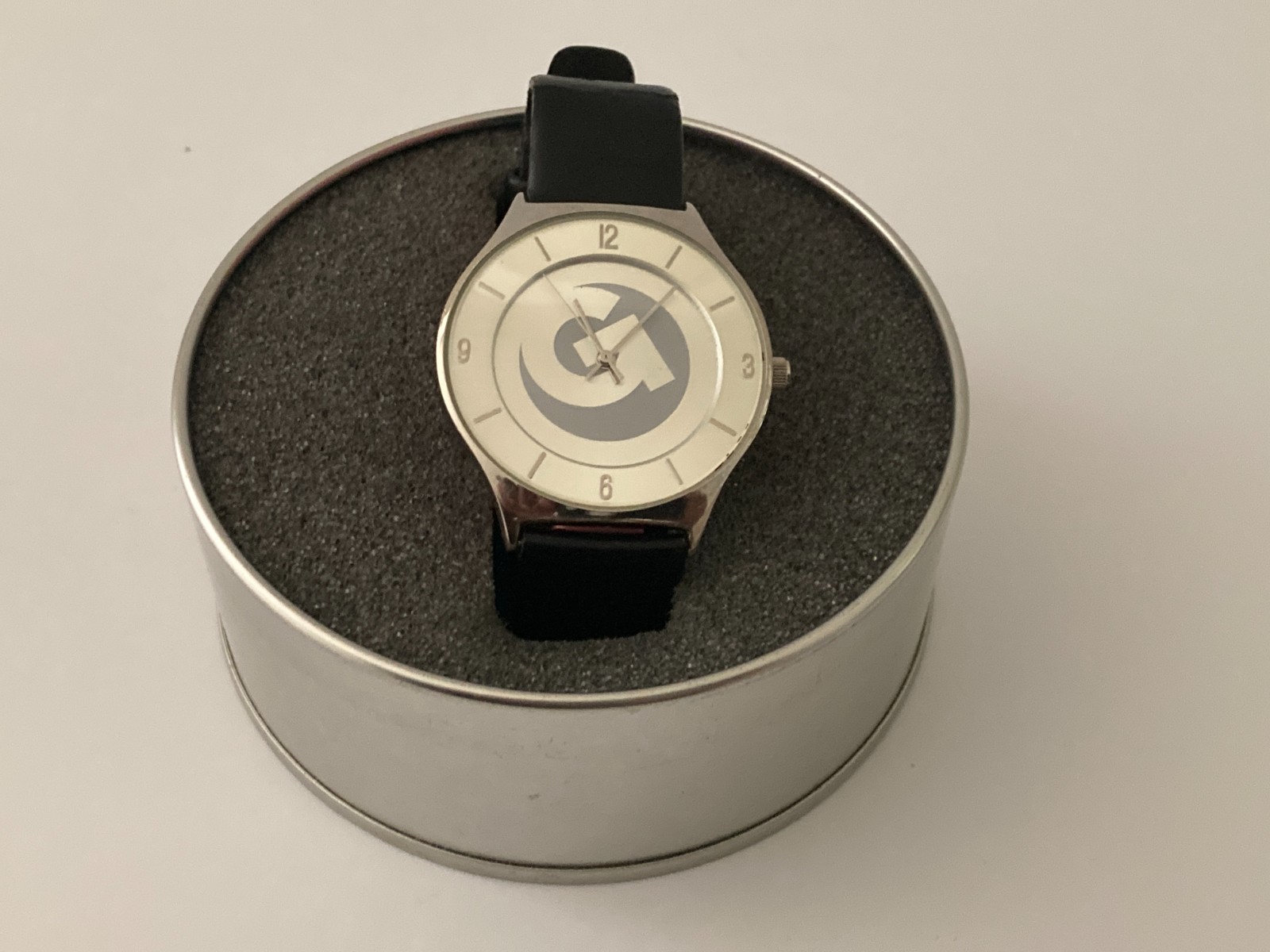 Sweda Men’s Quartz Analog Watch – Black Leather Band, Silver Case, with Gift Box