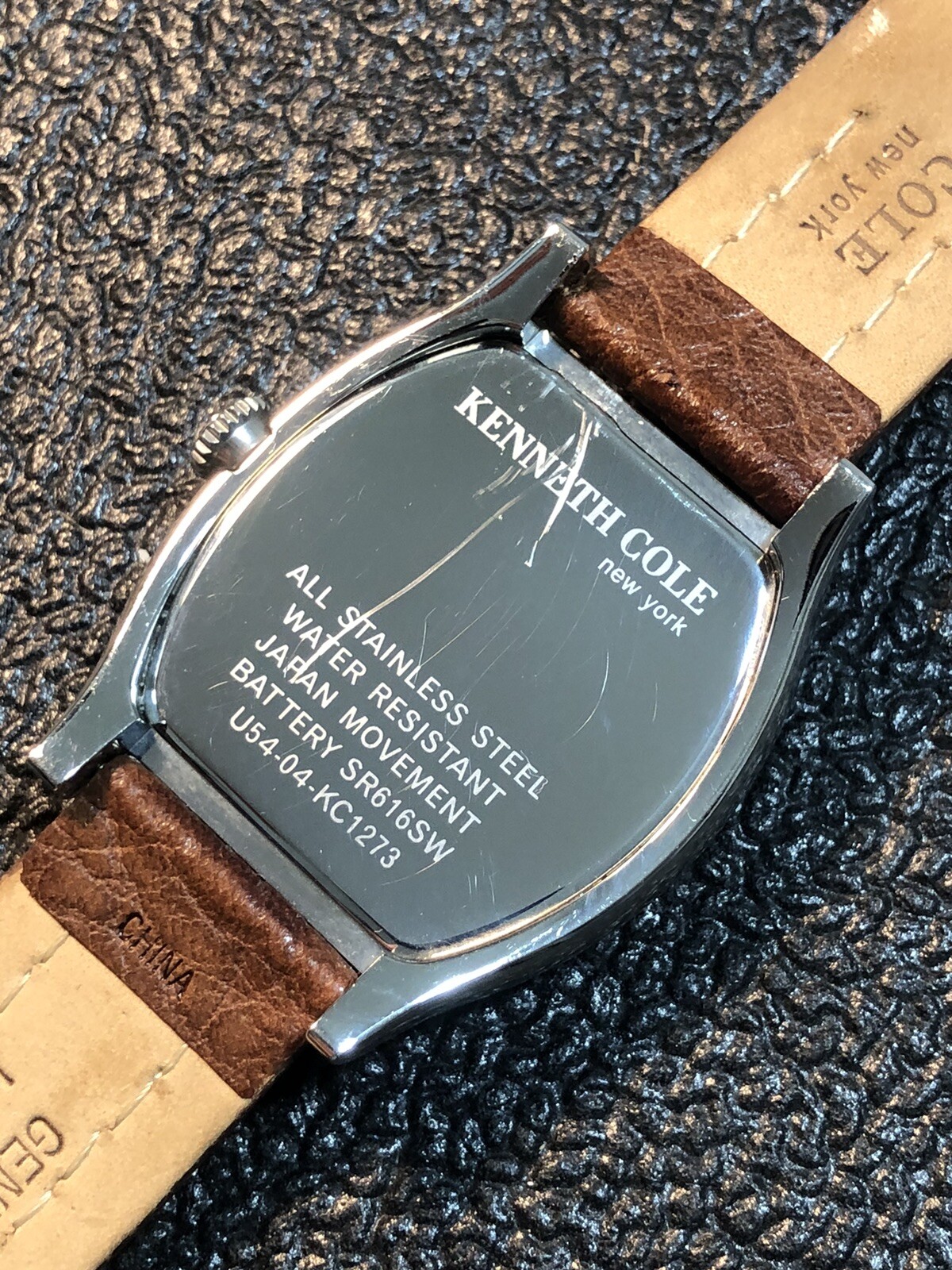 Kenneth Cole Men’s Watch Barrel/Tonneau Shape Bronze Tone Dial 43mm New Battery