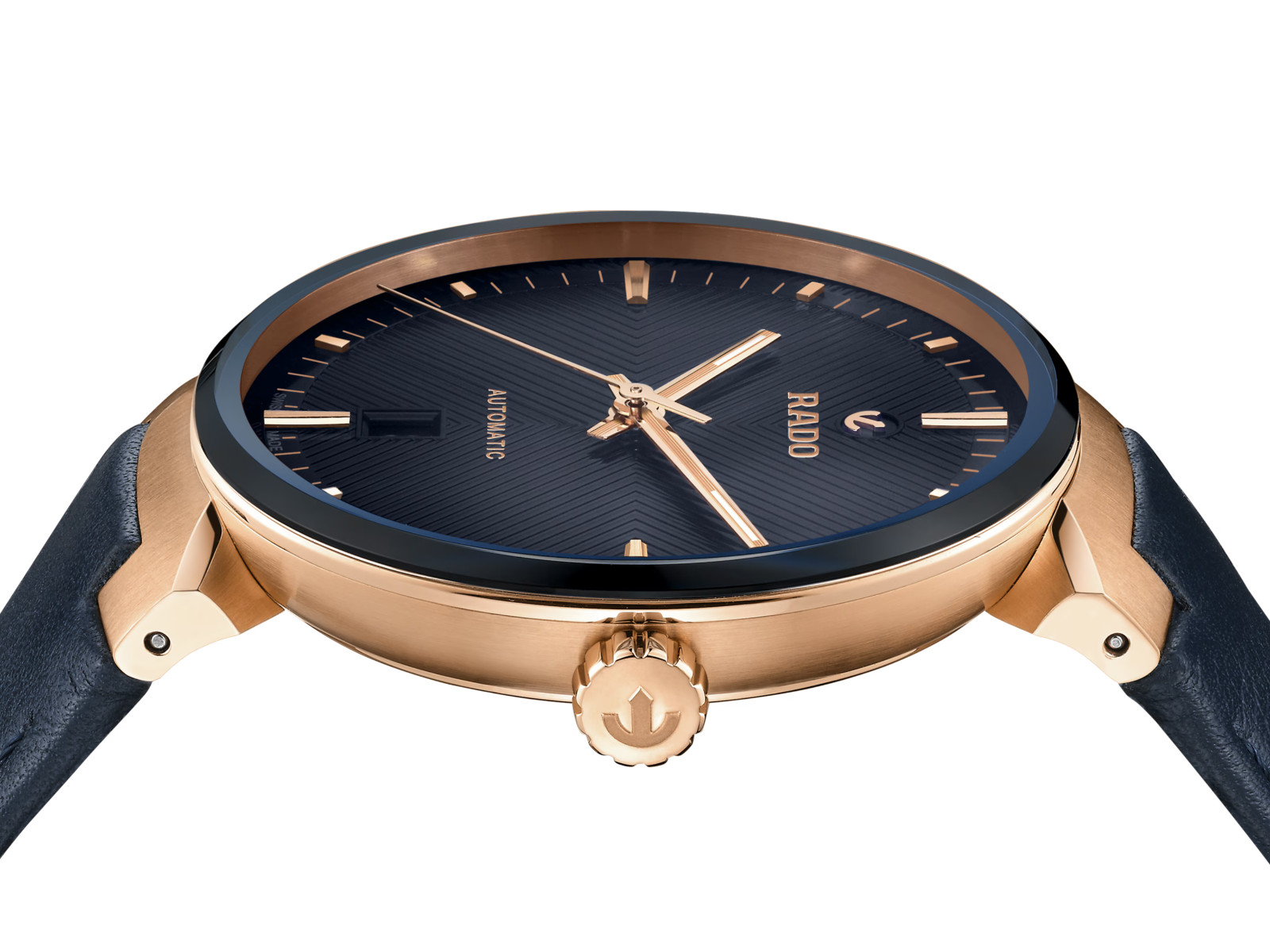 New Rado Florence Automatic ST Steel Blue Dial Leather Band Mens Watch R48905205