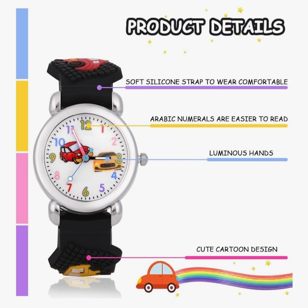 Kids Watch,3D Cute Cartoon Toy Watch,Gift for Boys and Girls Age 3-11 Years Old
