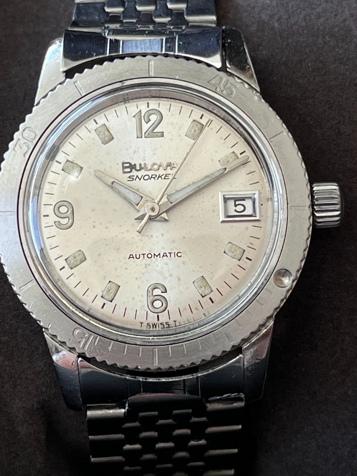 Vintage 1969 Bulova Snorkel Automatic Diver 386-3 Swiss 11BLACD Signed Bracelet